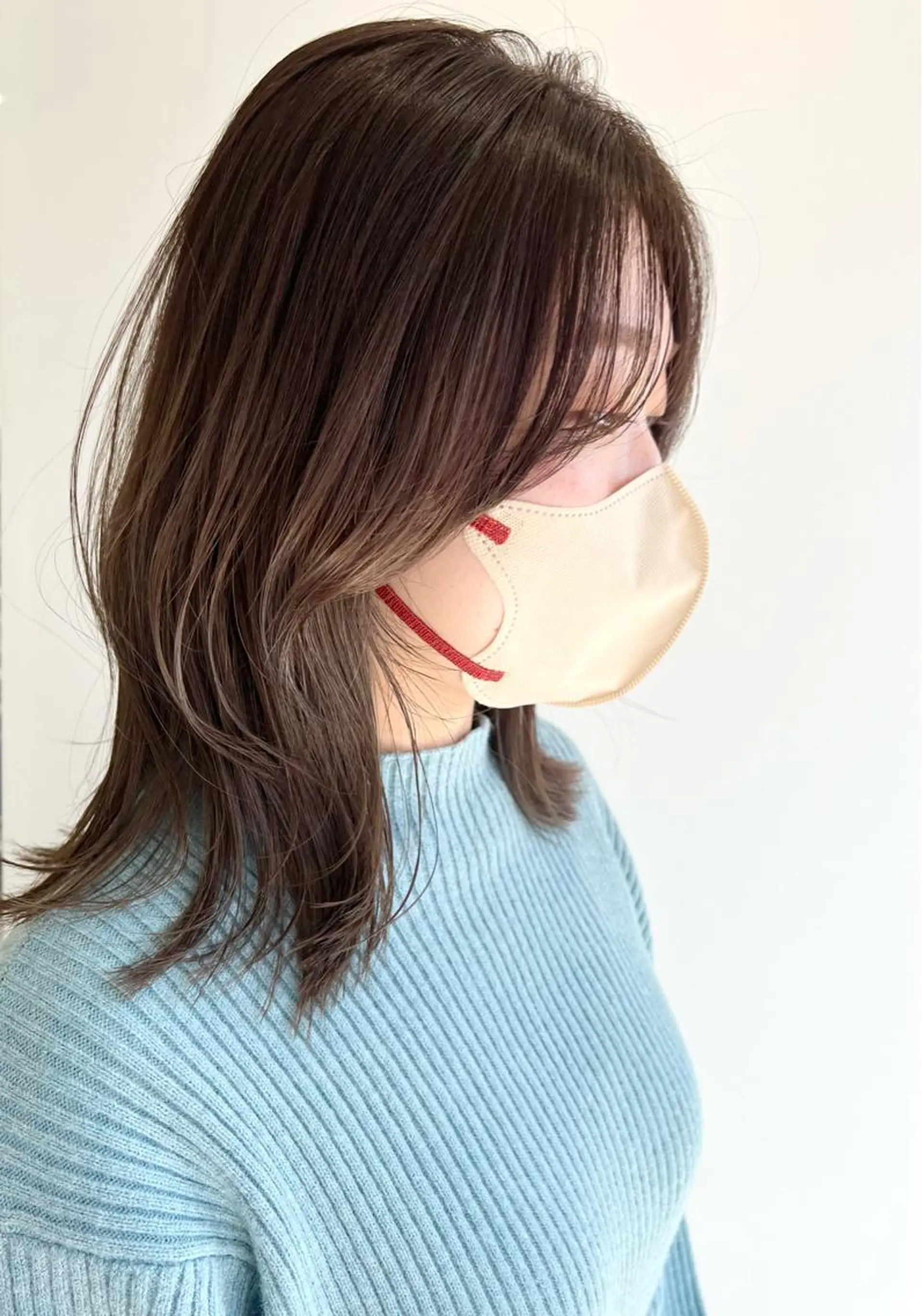 セミロング 顔周りカット レイヤーカット 会田有紀 /切りっぱなしボブのヘアスタイル