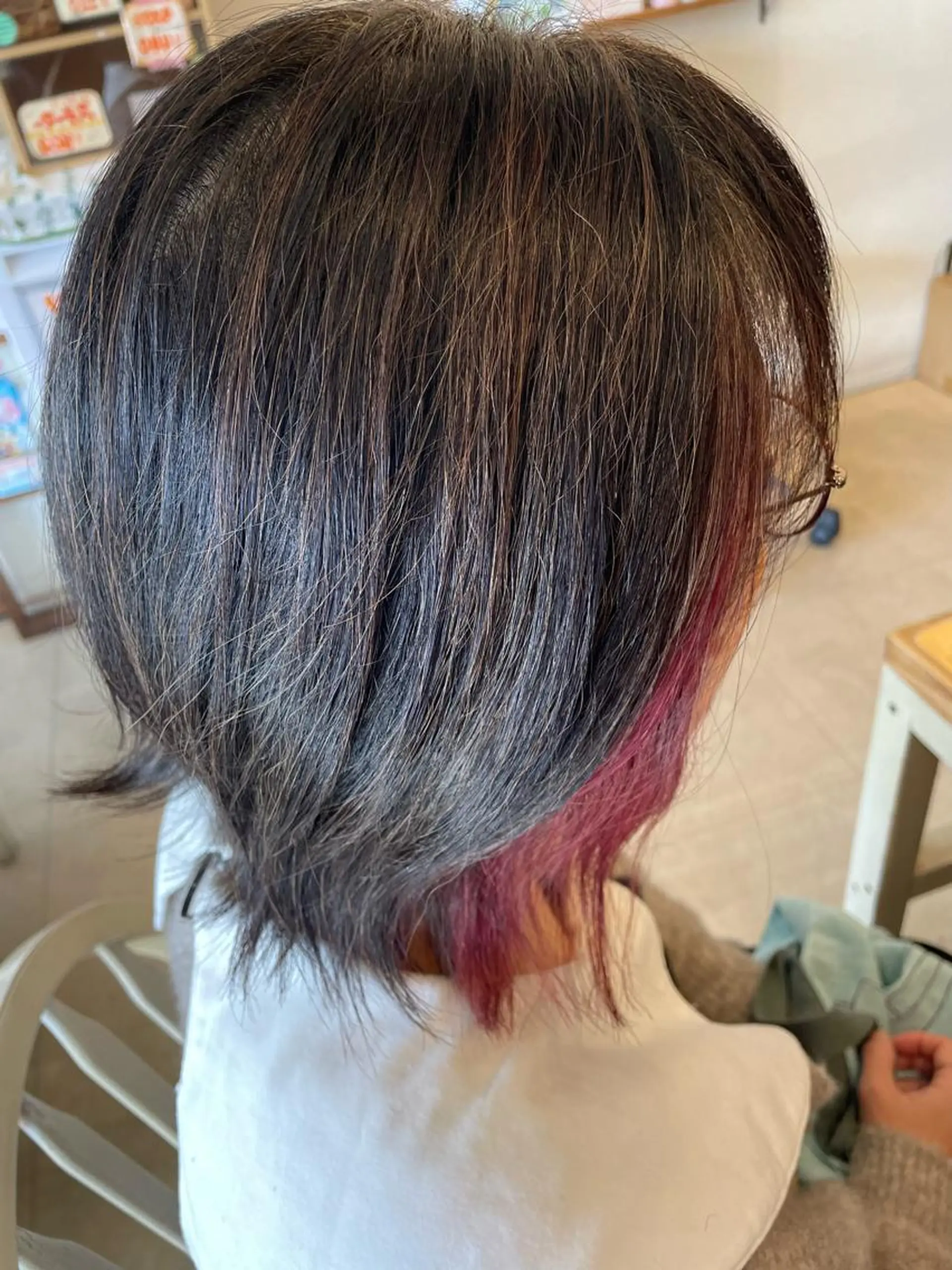 ミディアム カラー ピンクカラー 美容室 Jフィドルファドル所属・わきた かずなのヘアスタイル