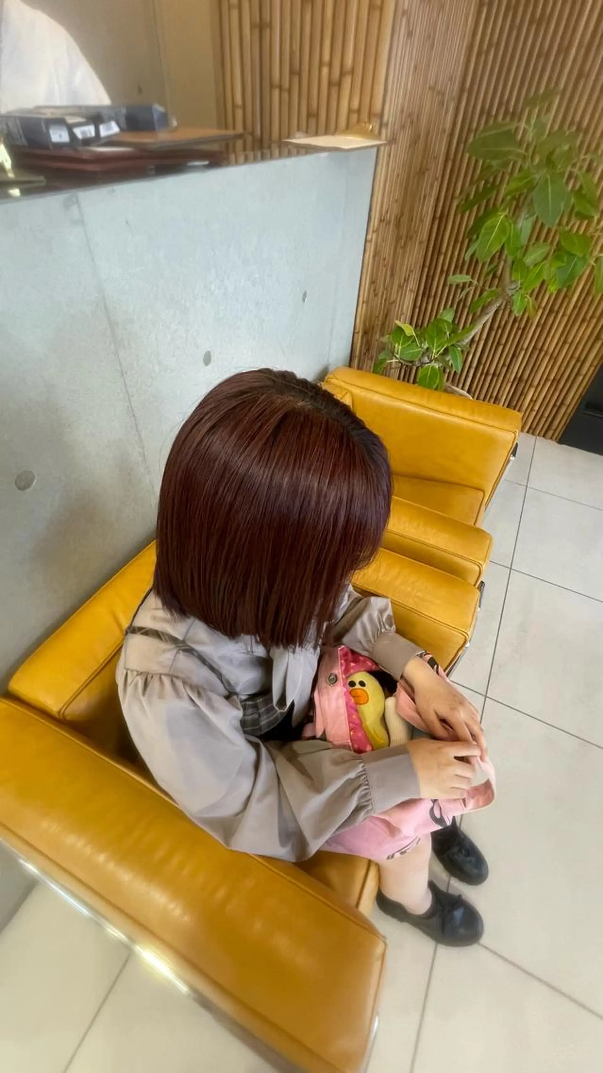 カラー ブラウンカラー ピンクカラー 竹脇 美奈のヘアスタイル