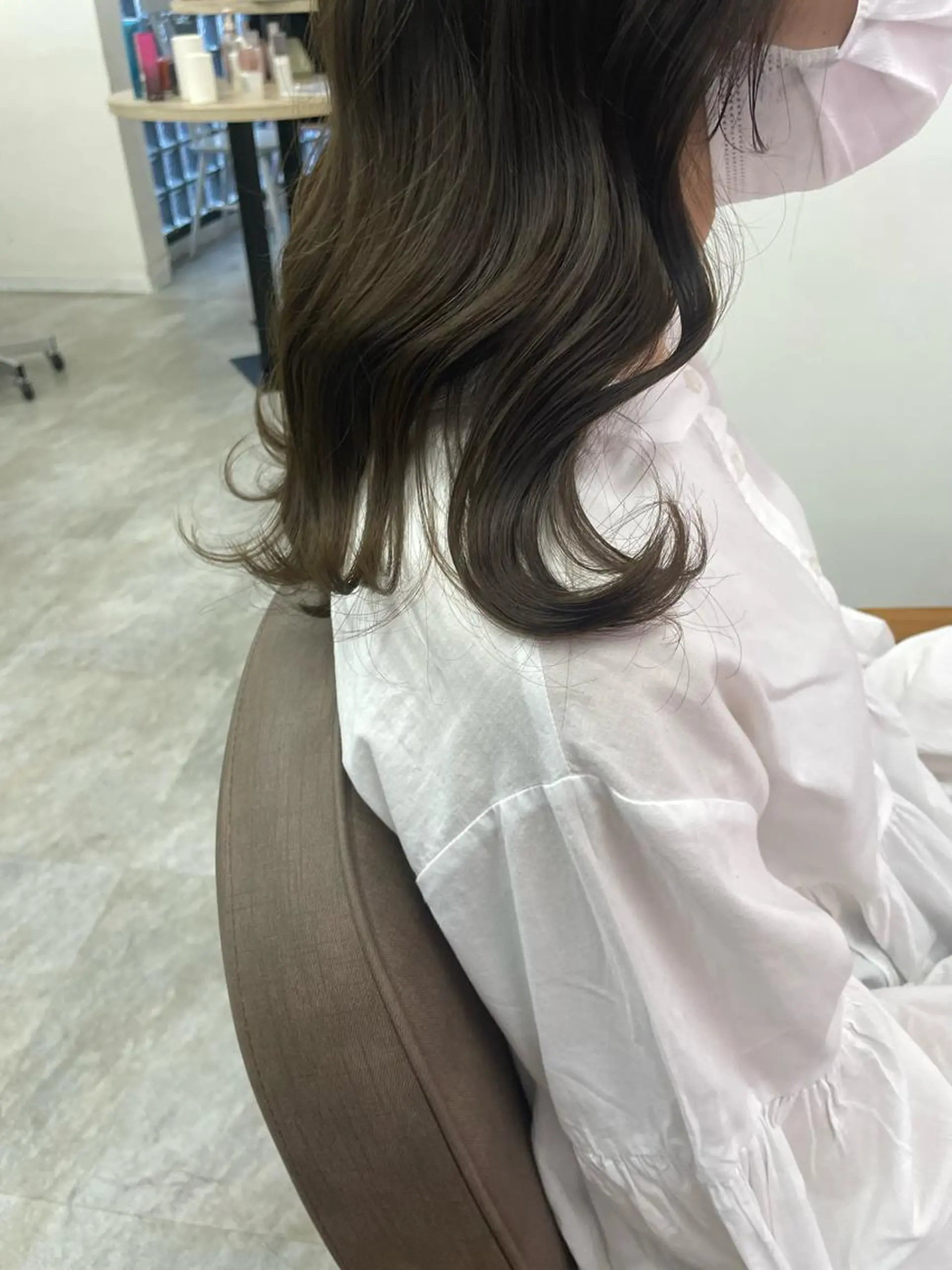 セミロング カラー ベージュカラー オリーブベージュ Hana ♡ marshu梅田のヘアスタイル