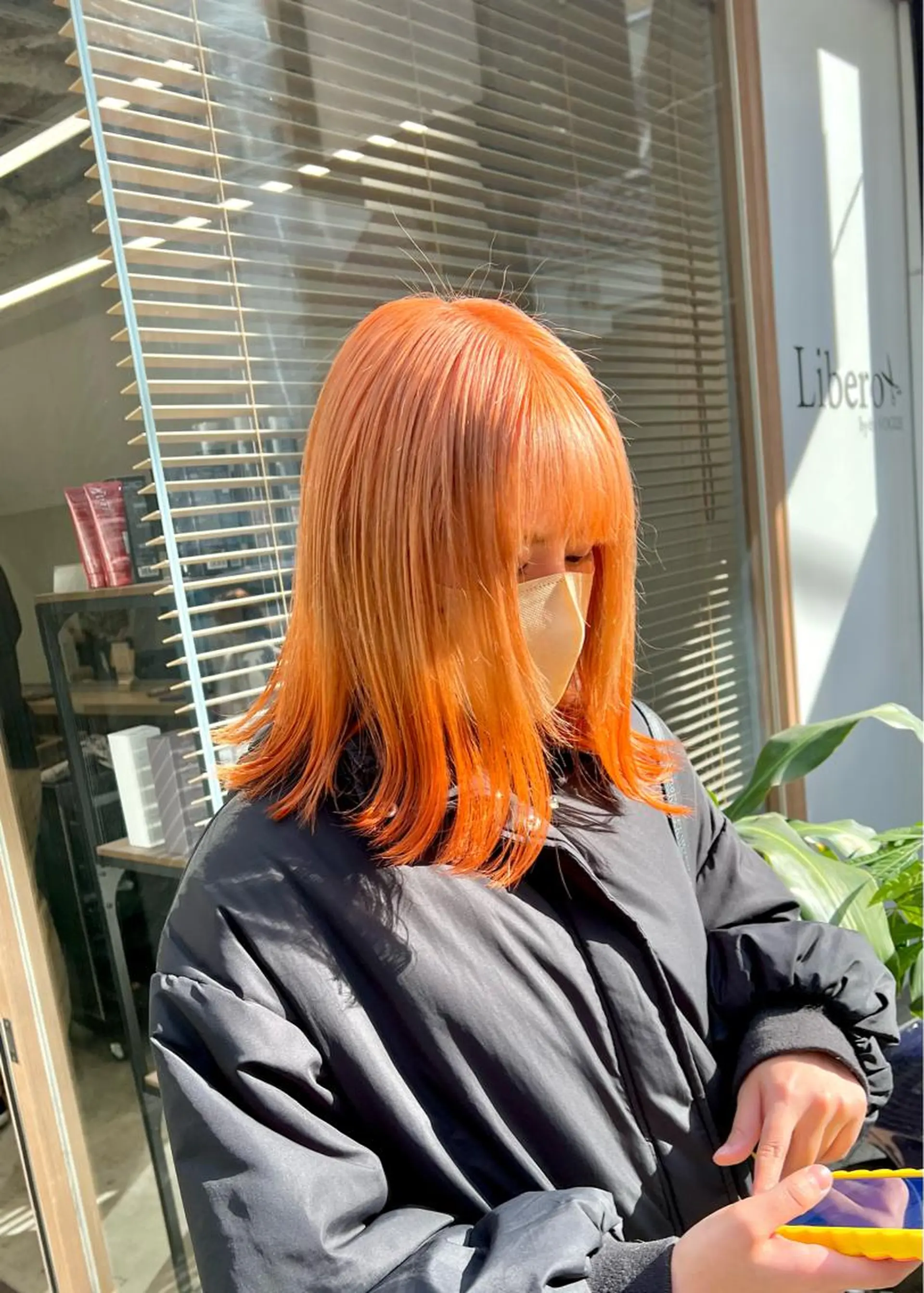 ミディアム カラー グラデーションカラー オレンジ レイヤー/デザイン カラー岡本智樹のヘアスタイル