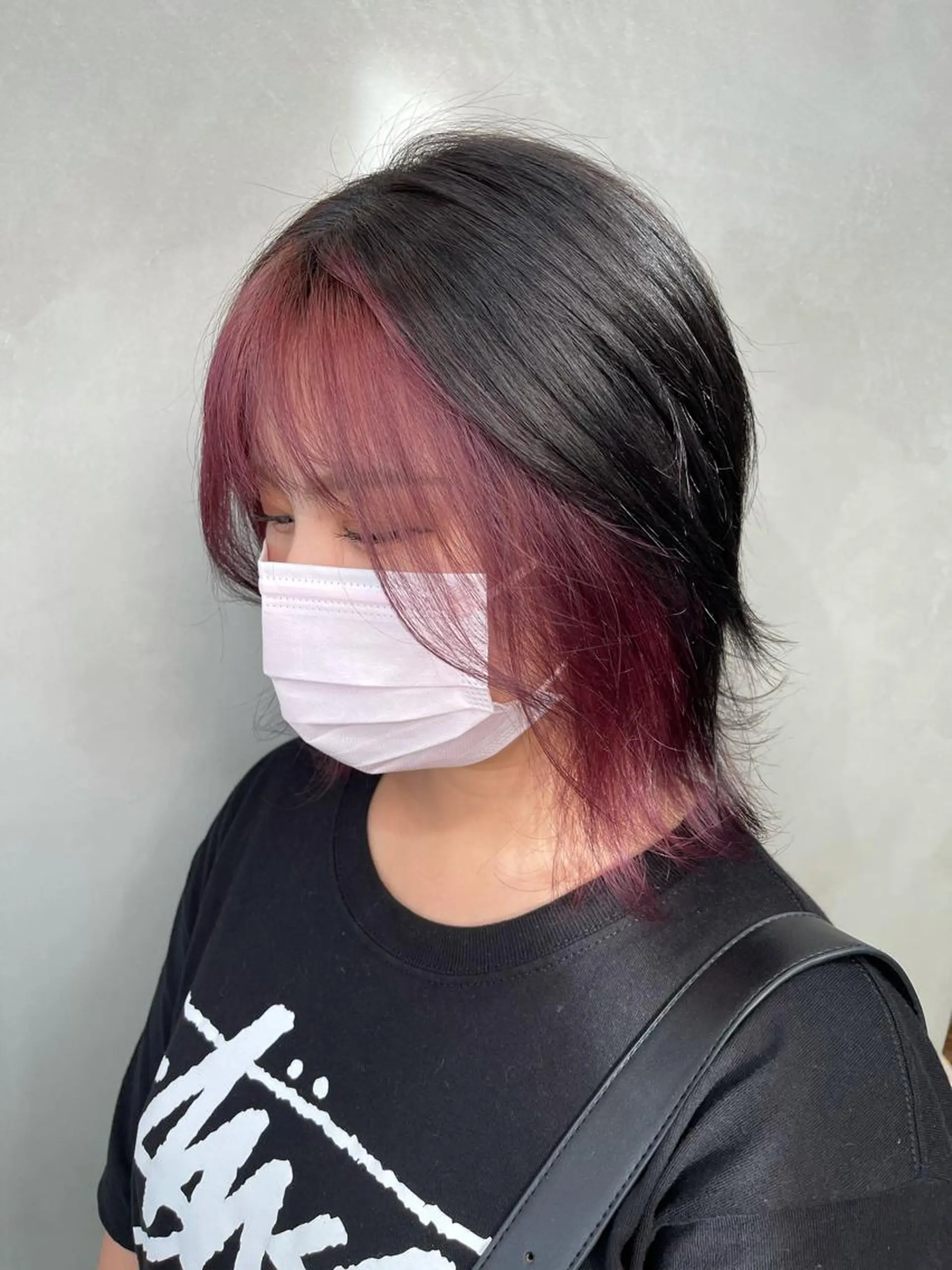 ミディアム カラー ミストバング  フェイスフレーミング インナーカラー ピンクカラー 透明感カラーが 得意です！NAOKIのヘアスタイル