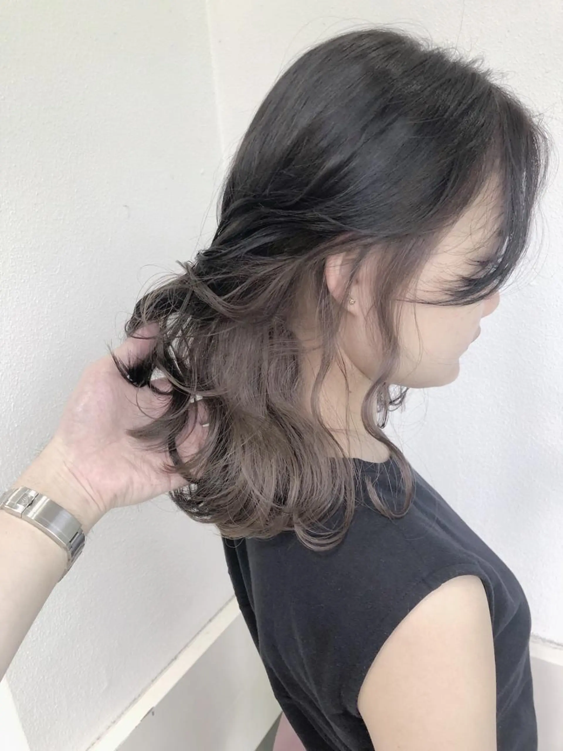 ミディアム カラー グレージュ ミルクティーグレージュ ヘアカラー トリートメント GiseL天神カラー 髪質改善/ブリーチのヘアスタイル