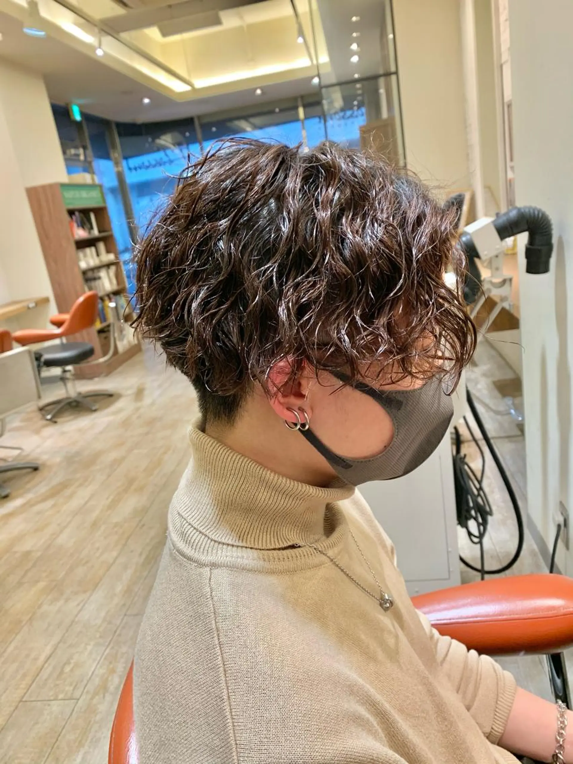 ショート パーマ ハイライト 髪質改善 レイヤーカット ツイストパーマ カット パーマ ひばりヶ丘美容室 ✂︎藤原珠輝✂︎のヘアスタイル