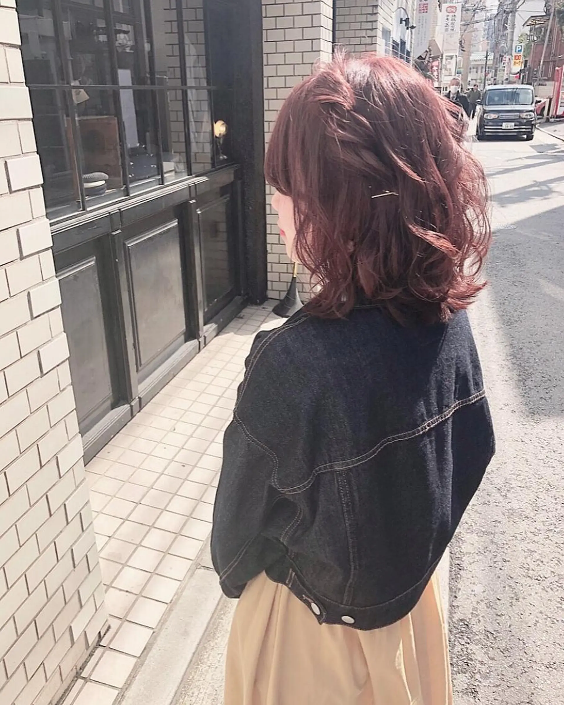 ミディアム カラー ヘアアレンジ ピンクカラー 簡単アレンジ autre所属・大久保 ひでなりのヘアスタイル