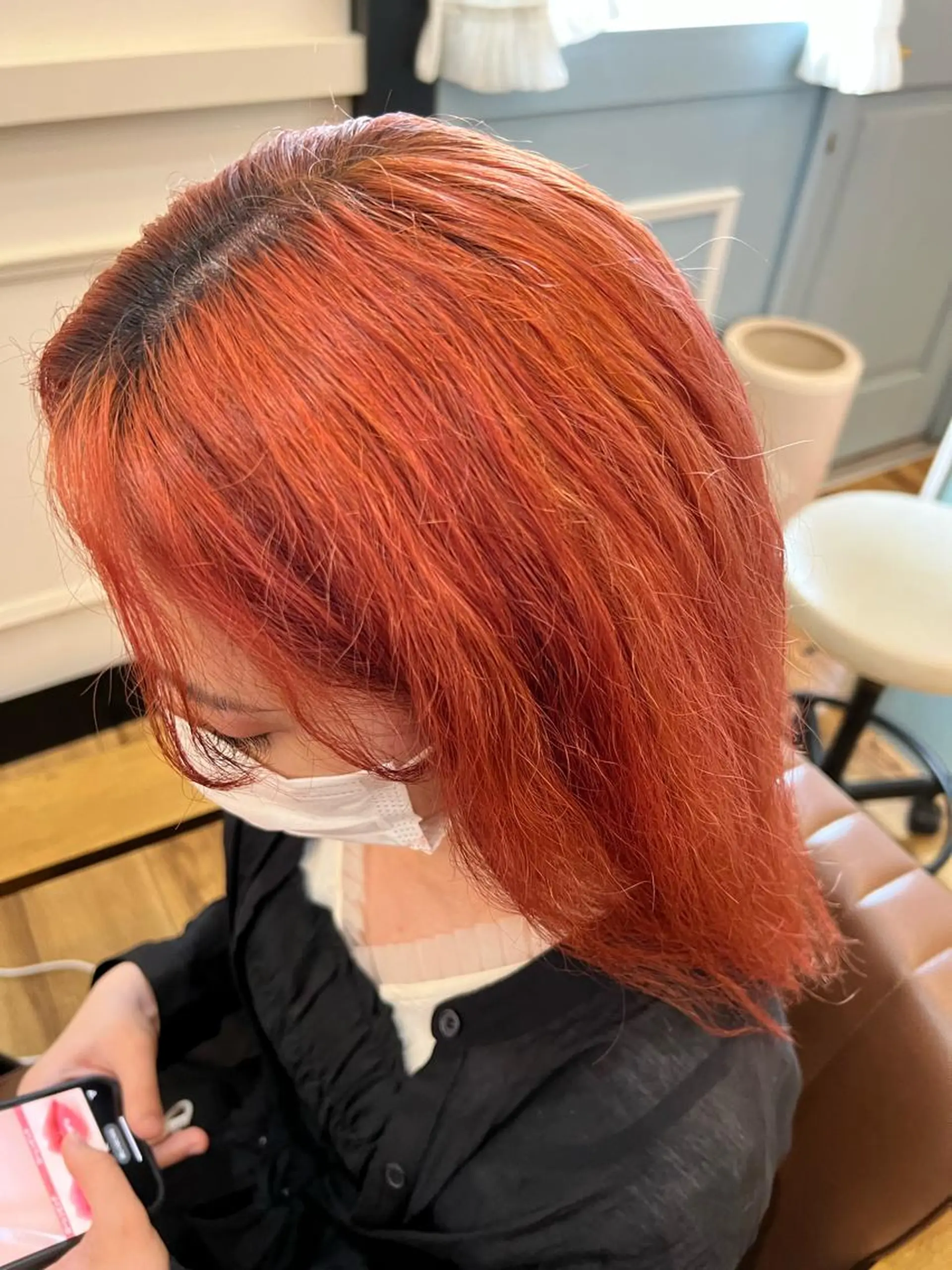 ロング カラー オレンジピンク 美容室Class所属・🐰ハイトーンカラー 畠山　渡🐰のヘアスタイル