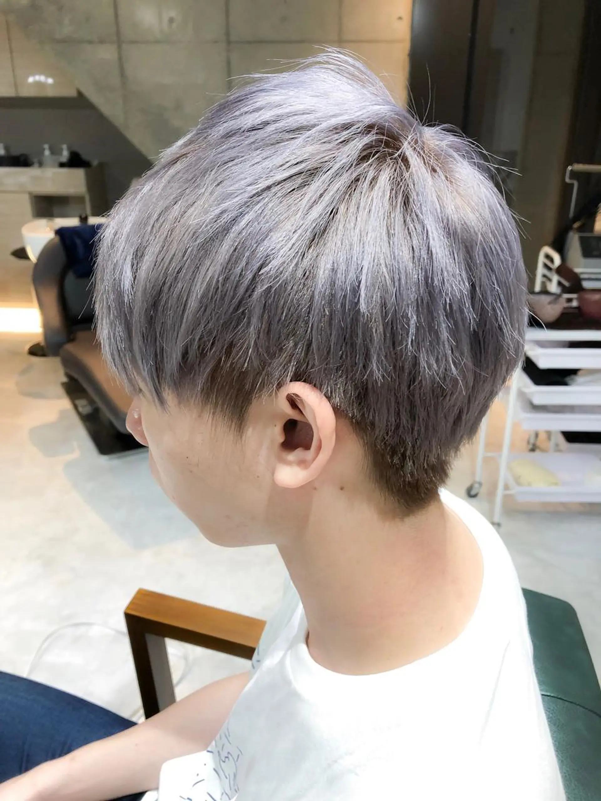 ショート カラー メンズ グレージュ ラベンダーカラー ラベンダーグレージュ ラベンダーグレー モテ髪透明感❤️ デイズヘアカラーのヘアスタイル