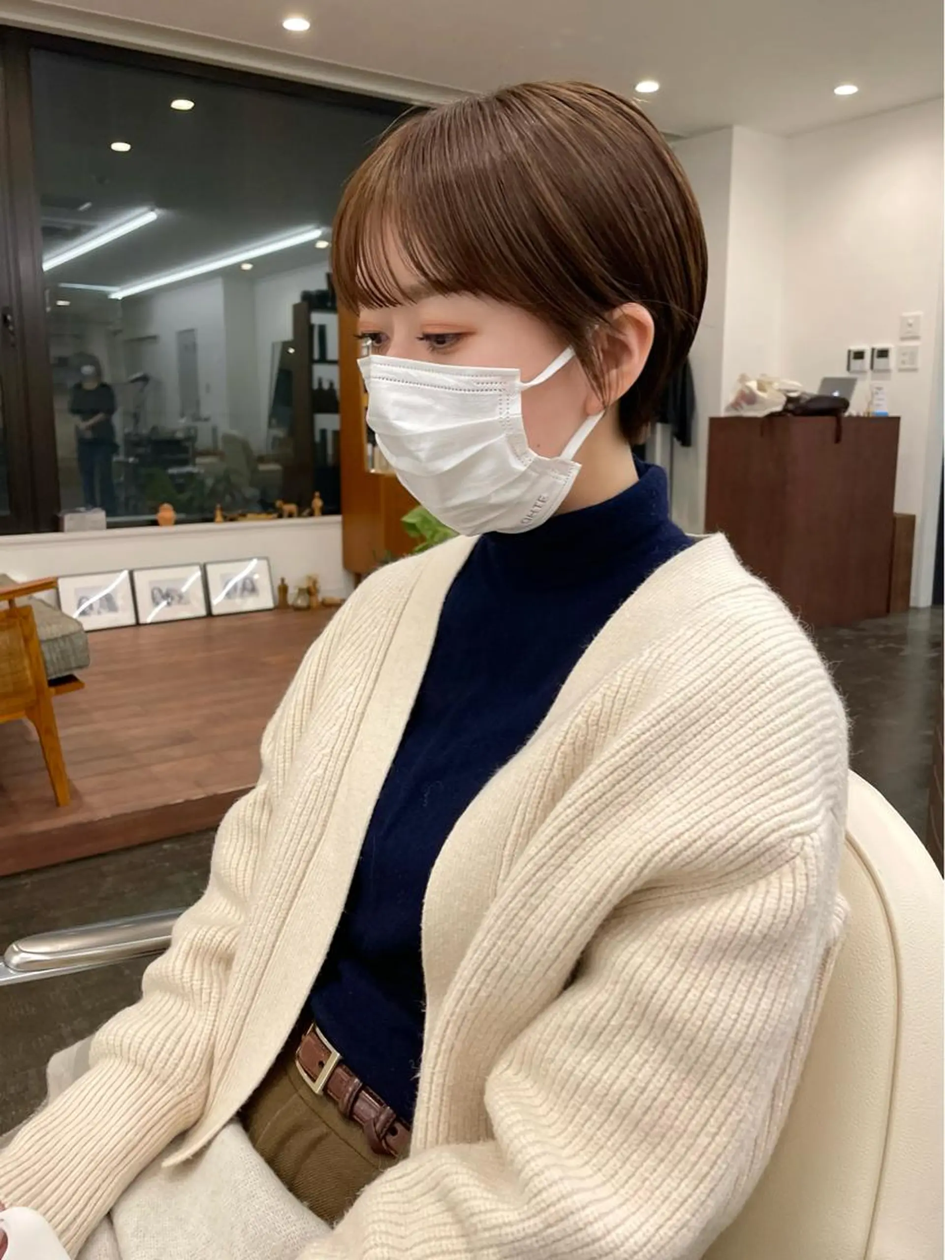 ショート カラー 丸みショート ベージュカラー ショートヘア pole所属・【pole】 minaのヘアスタイル