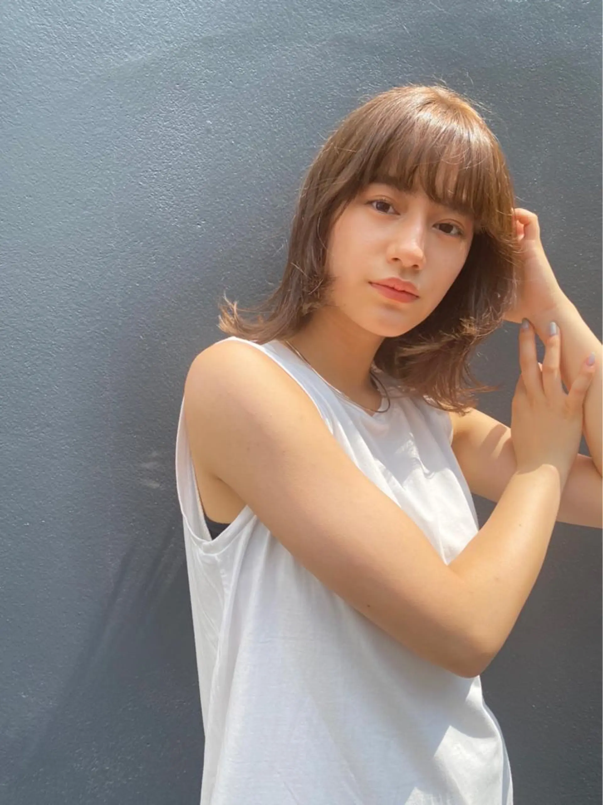 ミディアム LATTE所属・垢抜け顔周り／韓国 ヘア𝑺𝒂𝒌𝒊のヘアスタイル