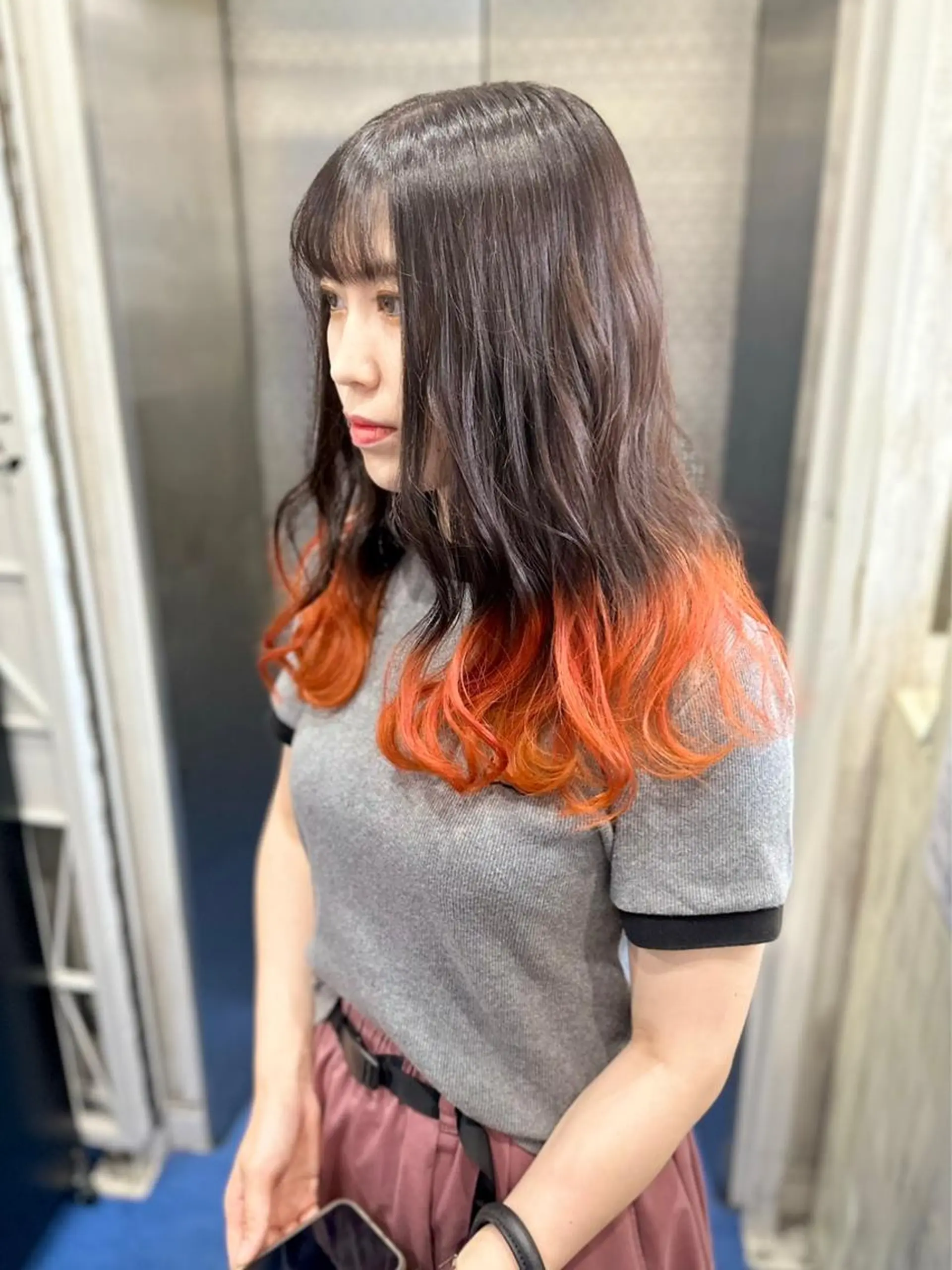 ロング カラー white．梅田所属・GATE. カラーモデル募集のヘアスタイル