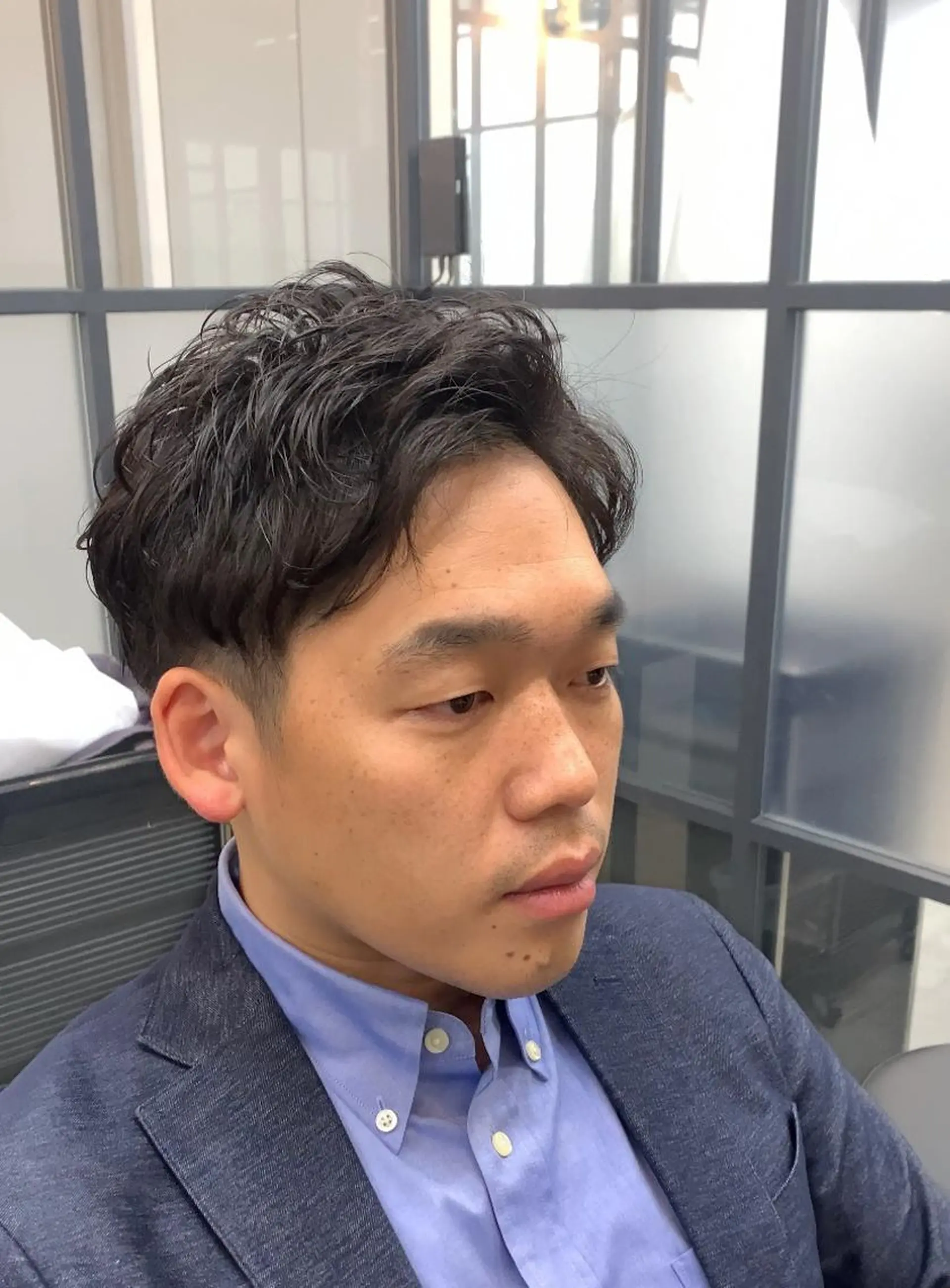 パーマ メンズ カット パーマ 韓国レイヤー✨ yasuko銀座のヘアスタイル