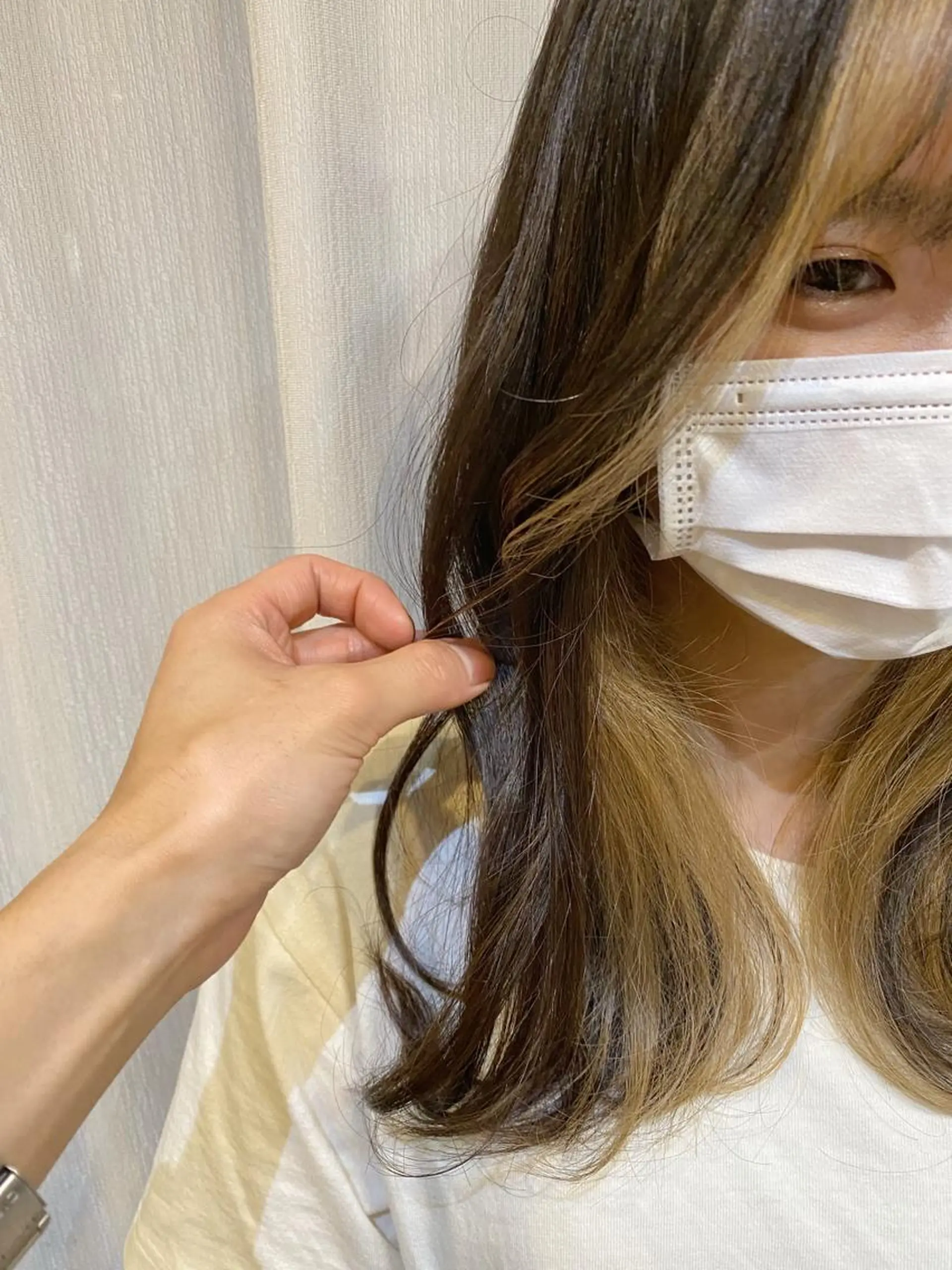 セミロング カラー ヘアアレンジ メンズ メンズインナーカラー ベージュカラー インナーカラー cecil hair 難波店所属・髪質改善透明感カラー /SHOGO☀️のヘアスタイル