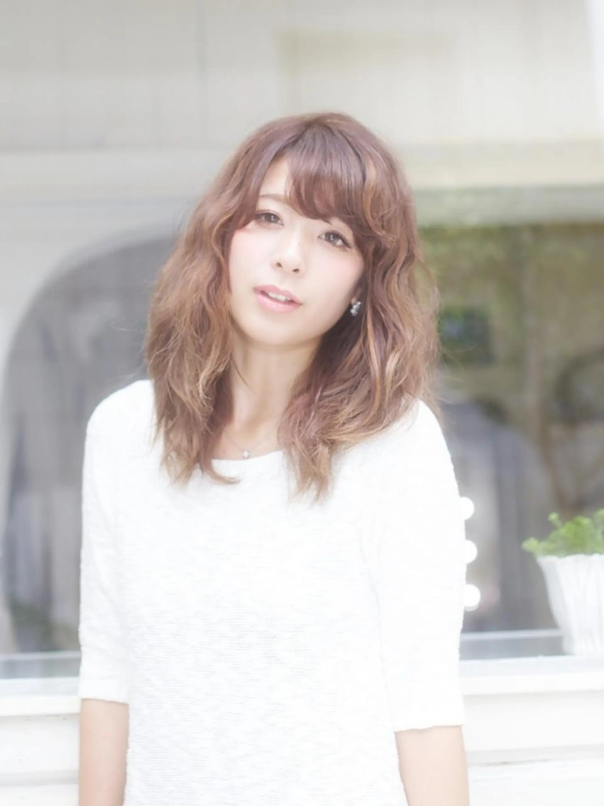 セミロング カラー パーマ 透明感カラー 小顔カット ✨hair make flencia✂️✨のヘアスタイル