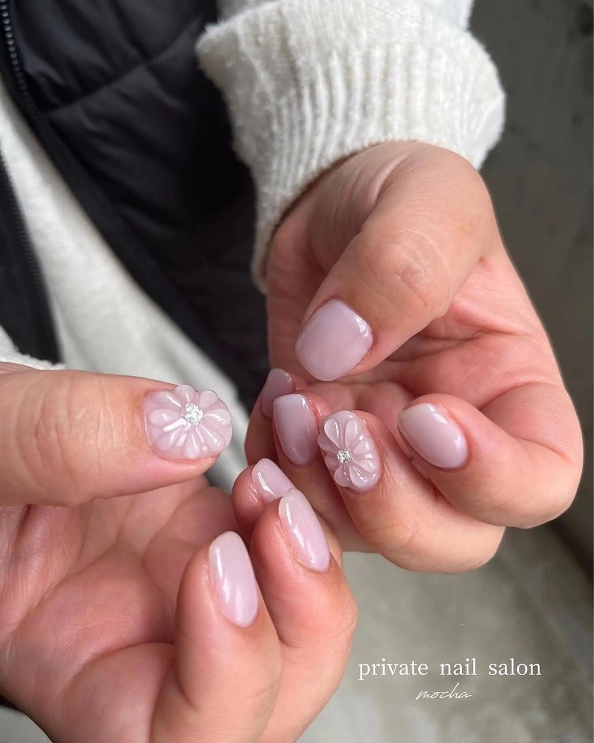 ネイル カジュアル チークネイル フレンチネイル ジェルネイル マグネットネイル ハンドネイル mocha nailのネイルデザイン