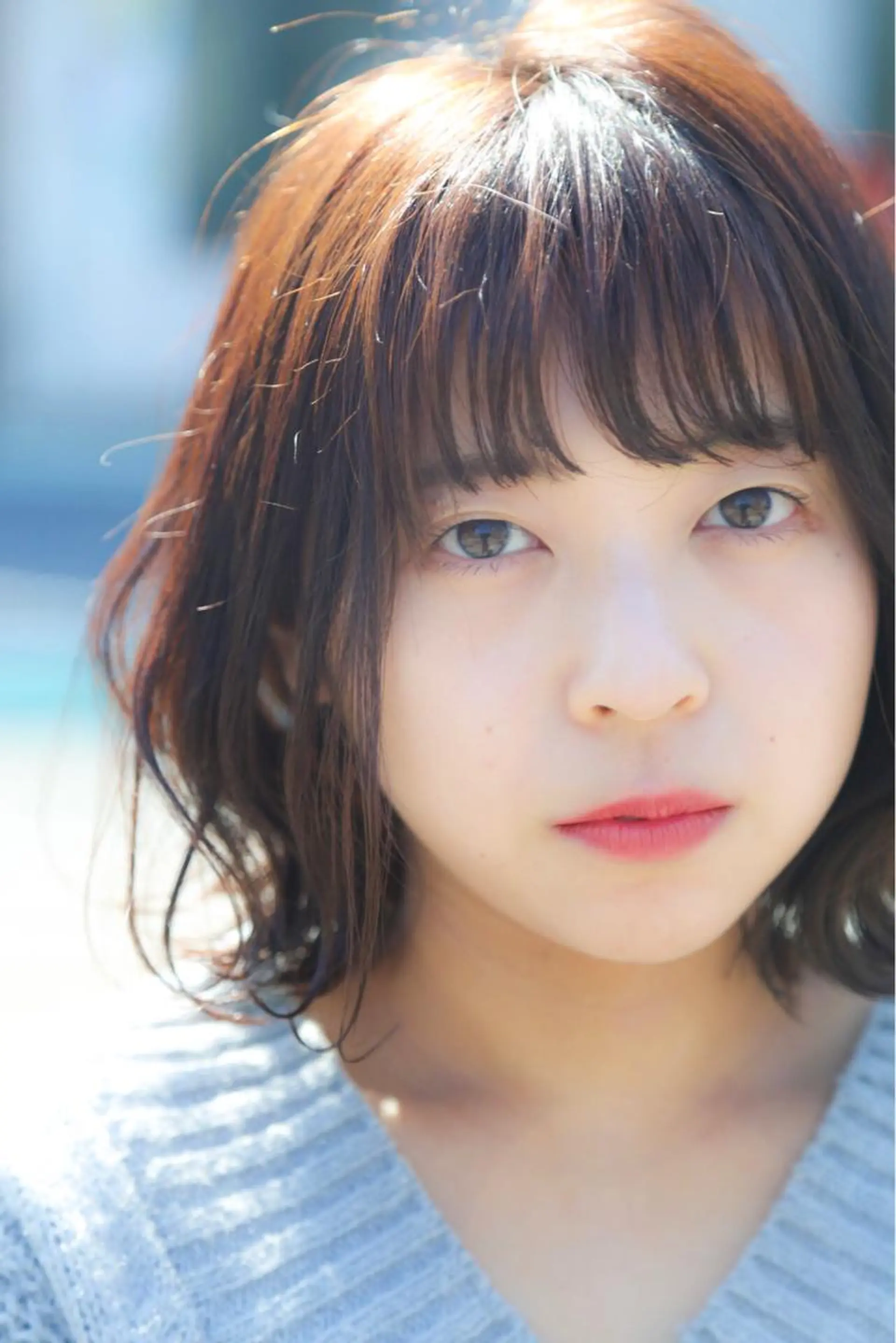 ミディアム オーストヘアージジ所属・TAI透明カラー 柔らかい縮毛矯正のヘアスタイル