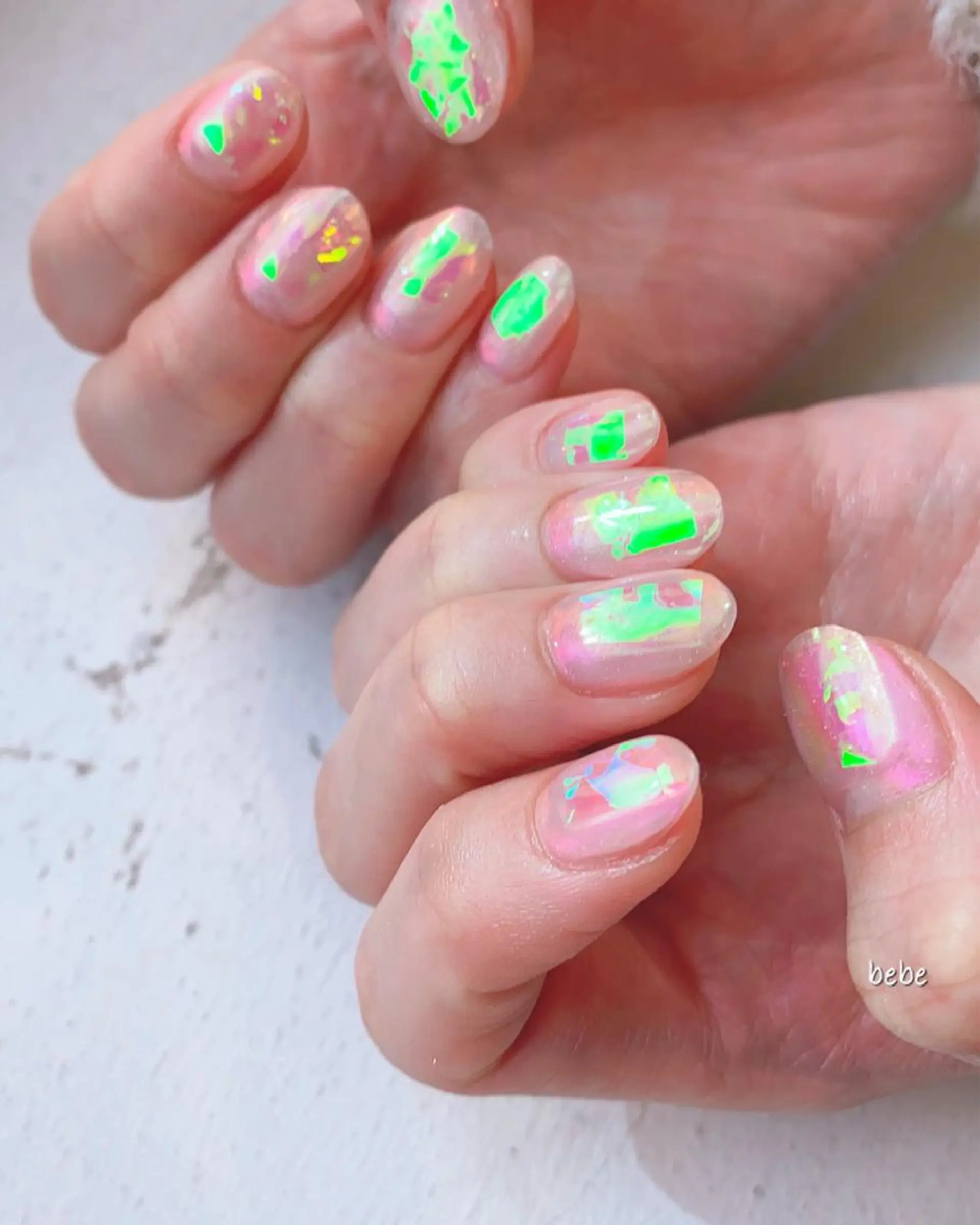 ネイル 氷ネイル・うるうるネイル キラキラネイル ハンドネイル Ann. nail.tokyo所属・Ann nailのネイルデザイン