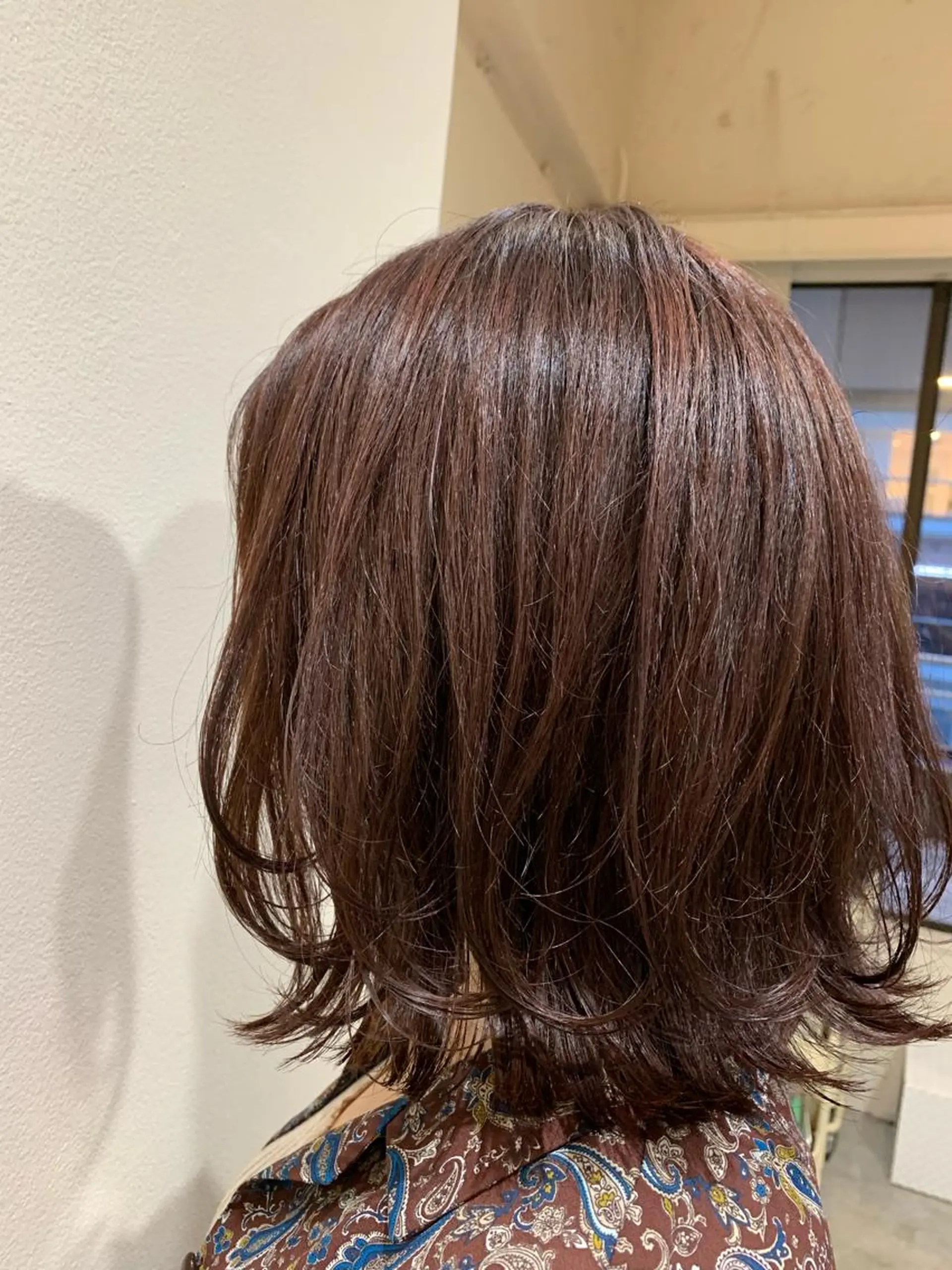 ミディアム カラー ブラウンカラー ピンクカラー ピンクブラウン カット ヘアカラー トリートメント 山崎 澪 レイヤーカット/大宮のヘアスタイル