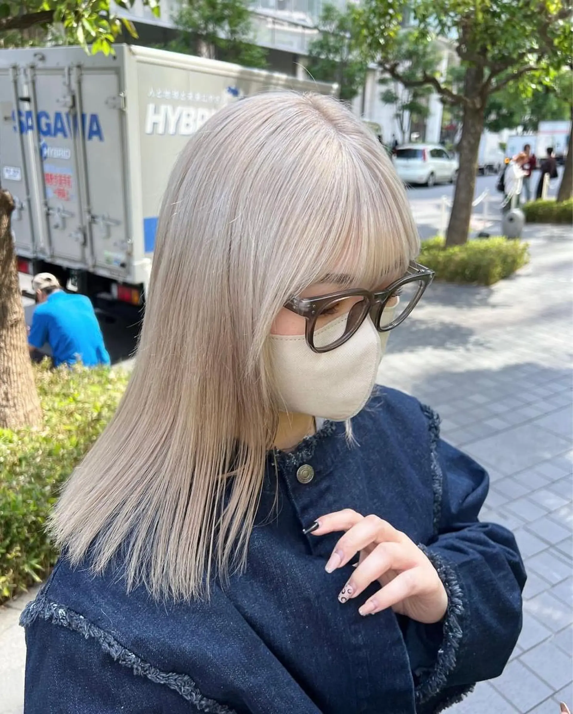 ミディアム ヘアカラー 透明感カラー/ 髪質改善✨️💞萌愛のヘアスタイル