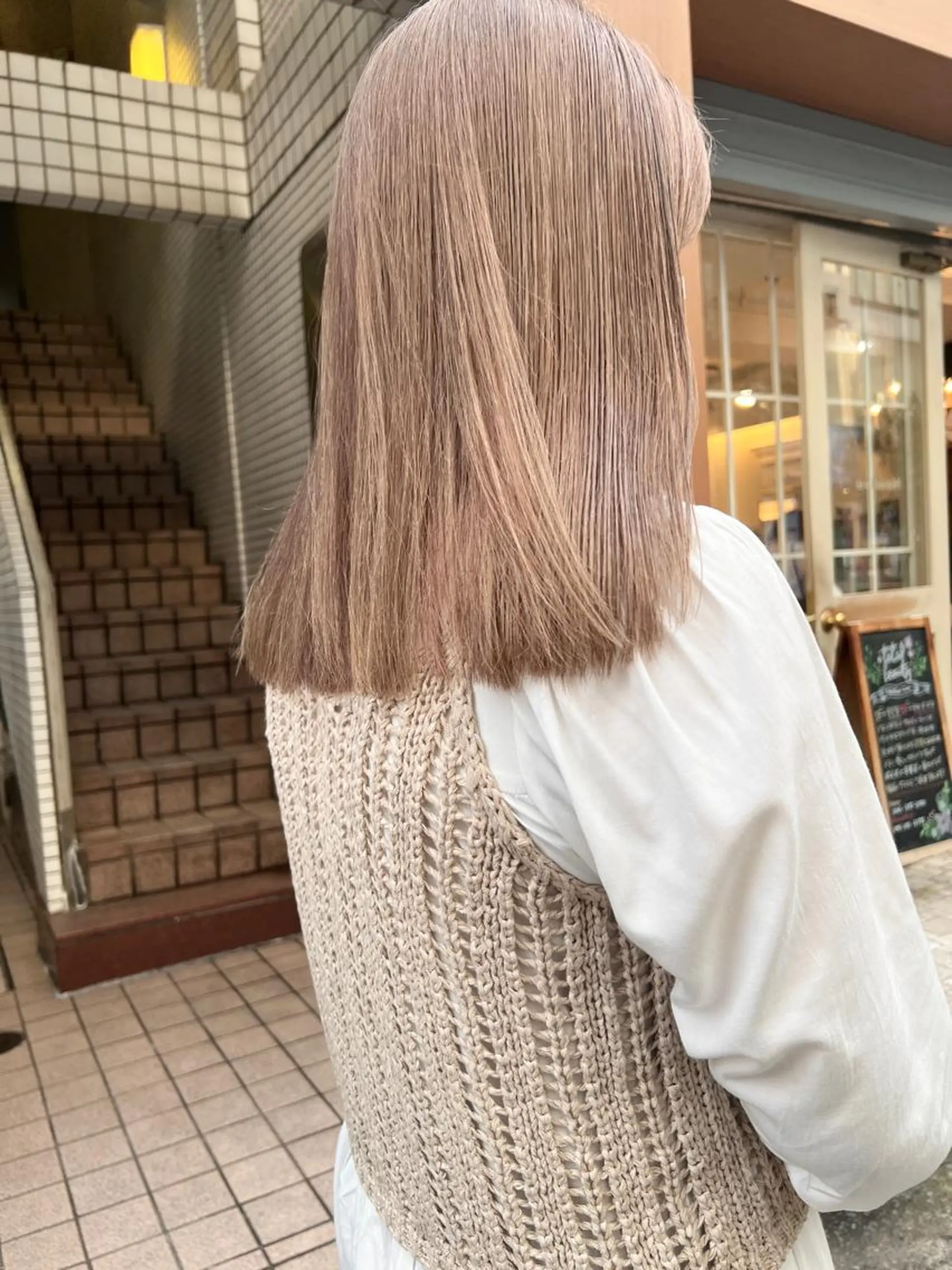 セミロング カラー ヘアアレンジ ブリーチ ブロンド 🌿ショートカット/ パーマ/淳平のヘアスタイル