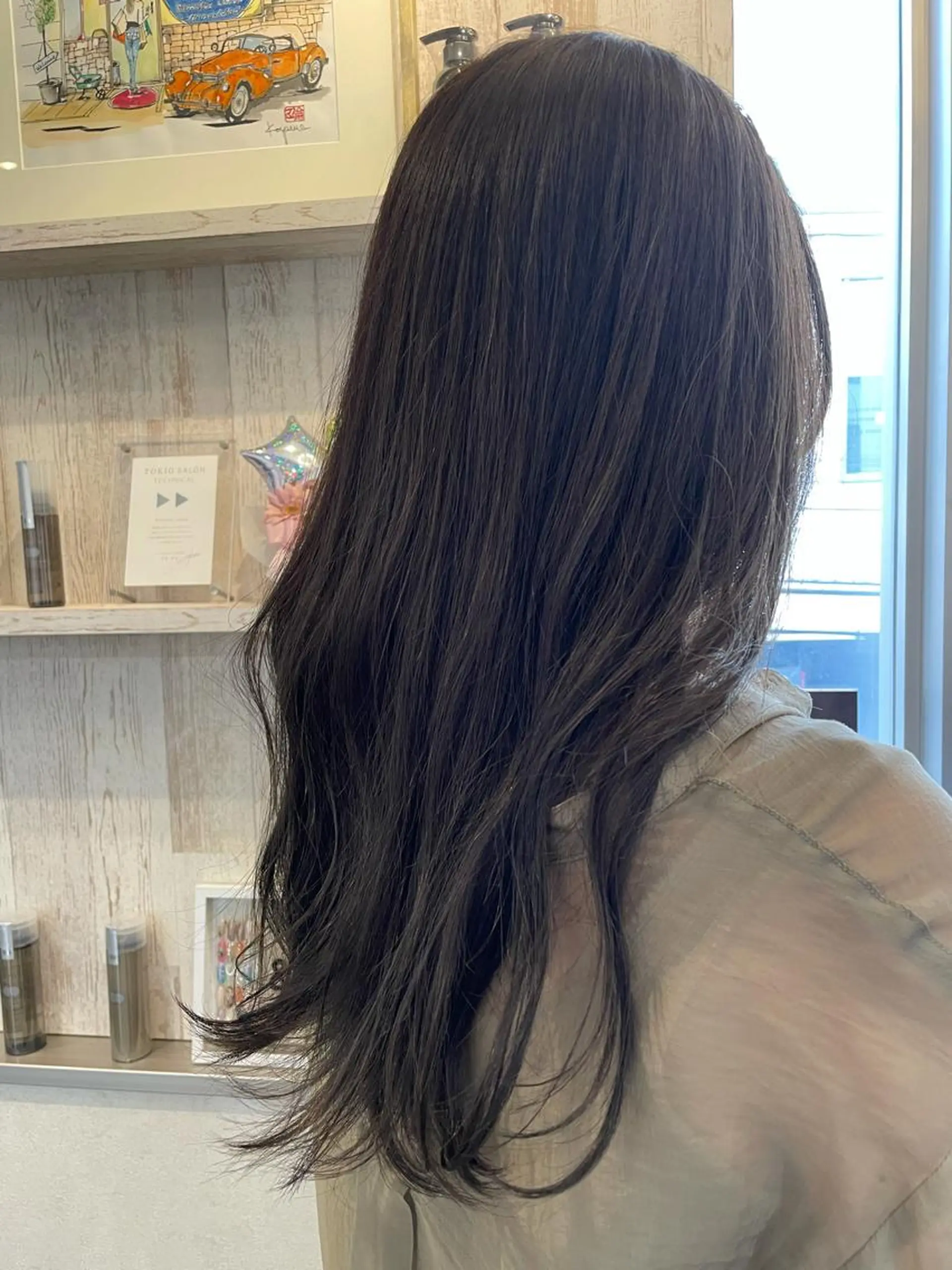 ロング カラー グレージュ カット ヘアカラー トリートメント 透明感カラー💎 AYAのヘアスタイル