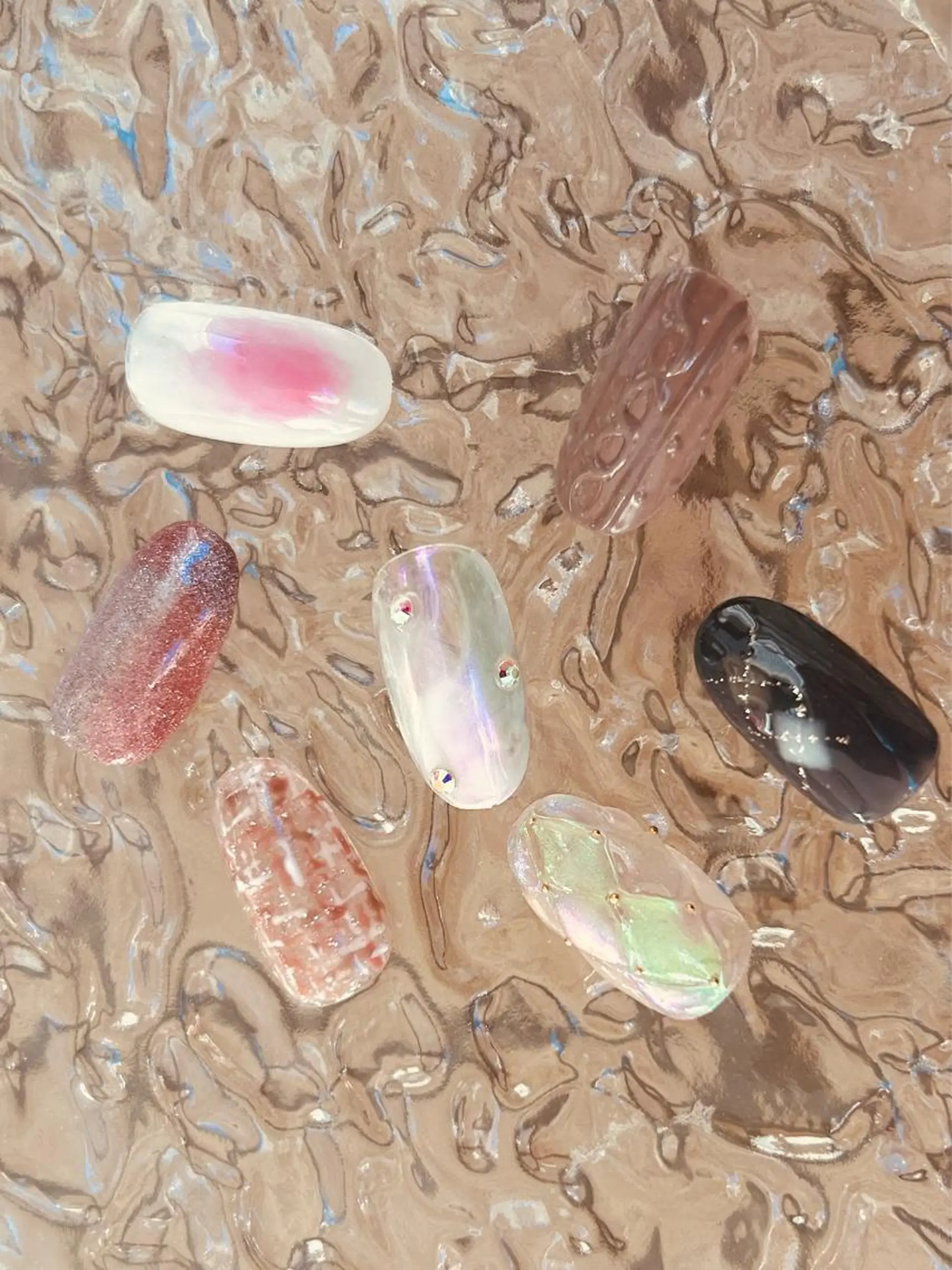 ネイル チークネイル ツイードネイル 冬ネイル brilliant s.kのネイルデザイン