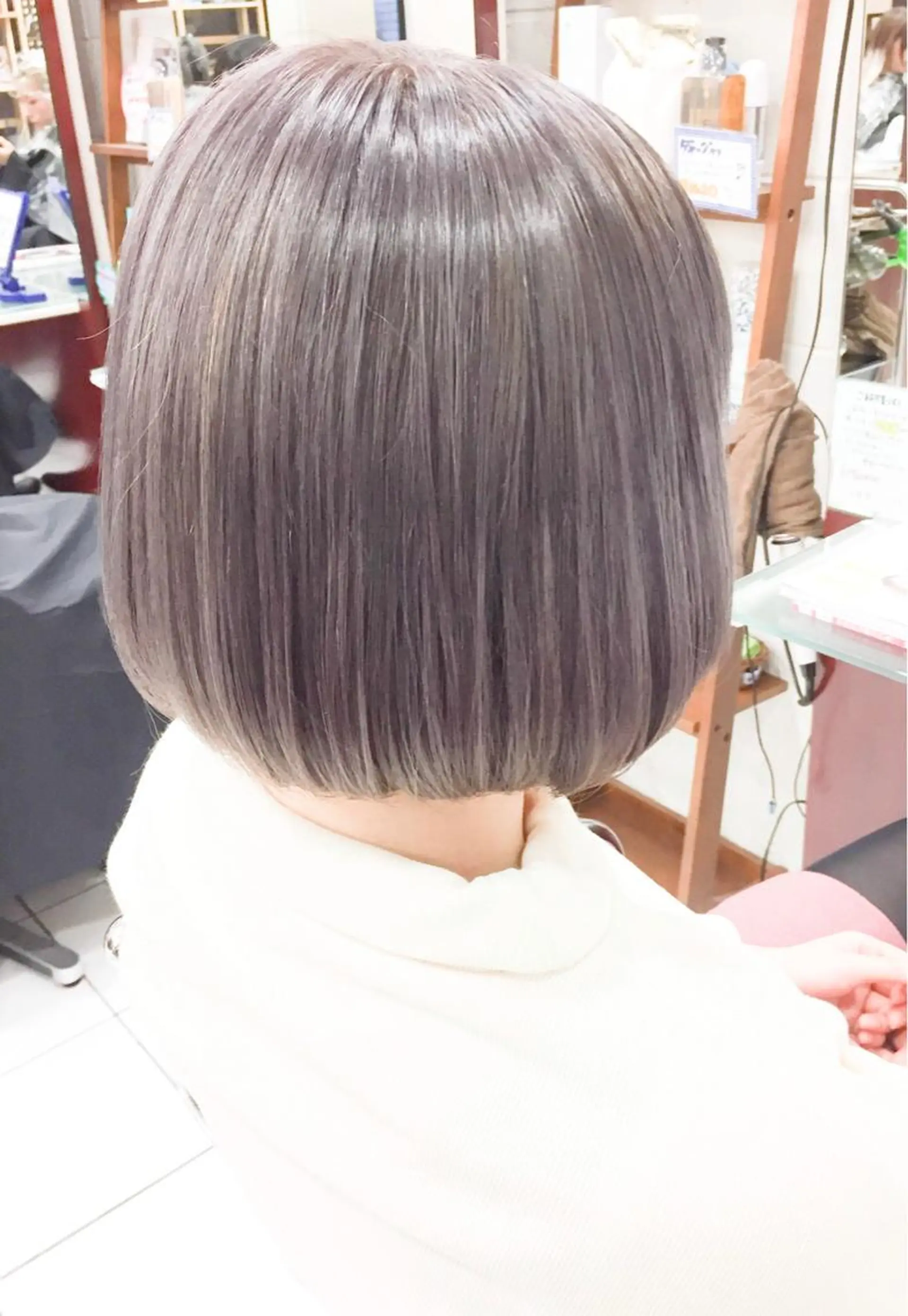 ショート カラー 透明感カラー グレージュ ボブ モテ髪透明感❤️ デイズヘアカラーのヘアスタイル
