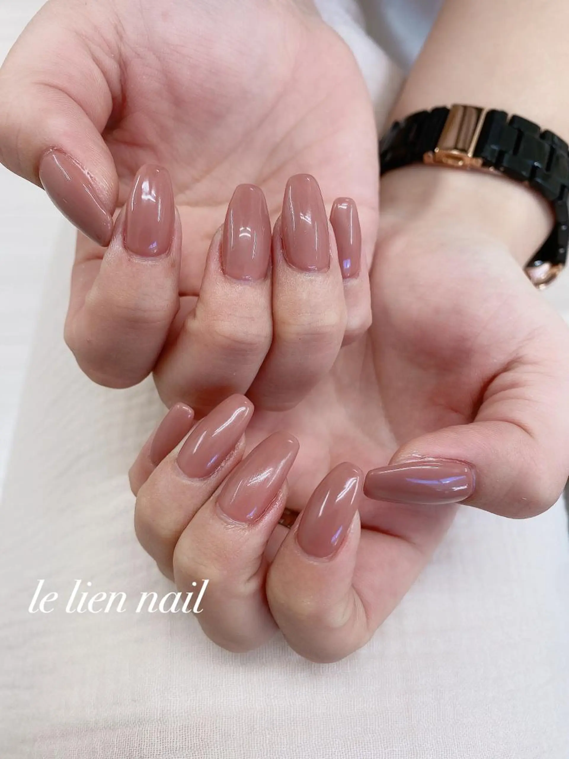 ネイル ワンカラーネイル スクエアネイル ハンドネイル le lien nailのネイルデザイン