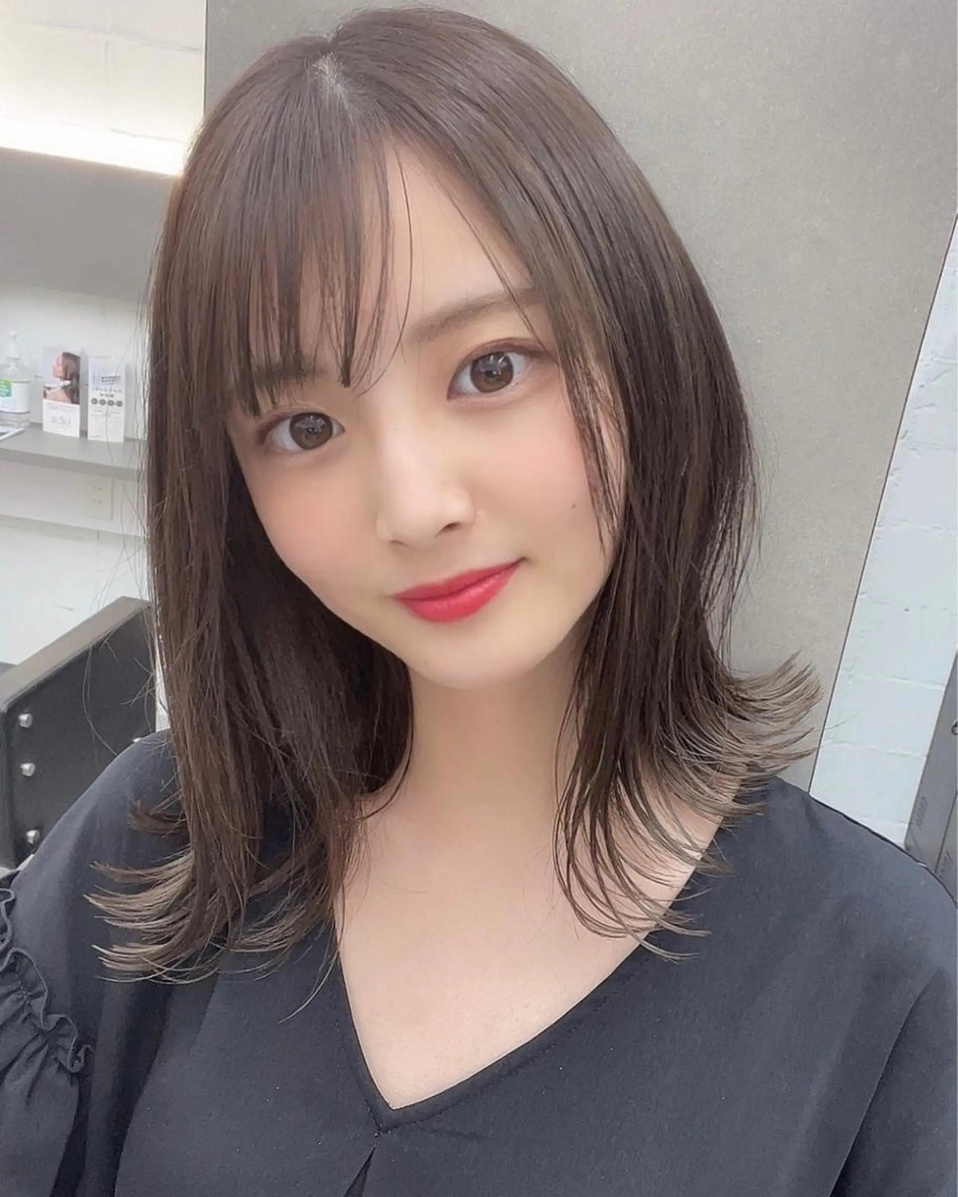 ミディアム カット ヘアカラー トリートメント ヘッドスパ 西新/siohair 似合わせ/石尾刻矢のヘアスタイル
