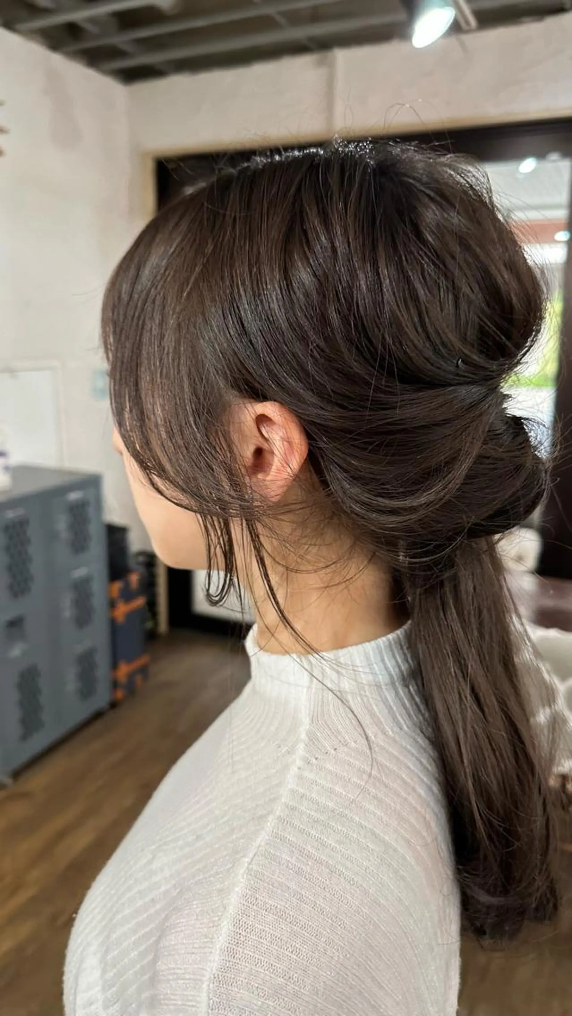 ロング カラー 切りっぱなしボブ ショートボブ バレイヤージュ ベージュカラー 黒髪 カット ヘアカラー トリートメント フリーランス所属・韓国ヘア レイヤー くびれヘアMATSUのヘアスタイル