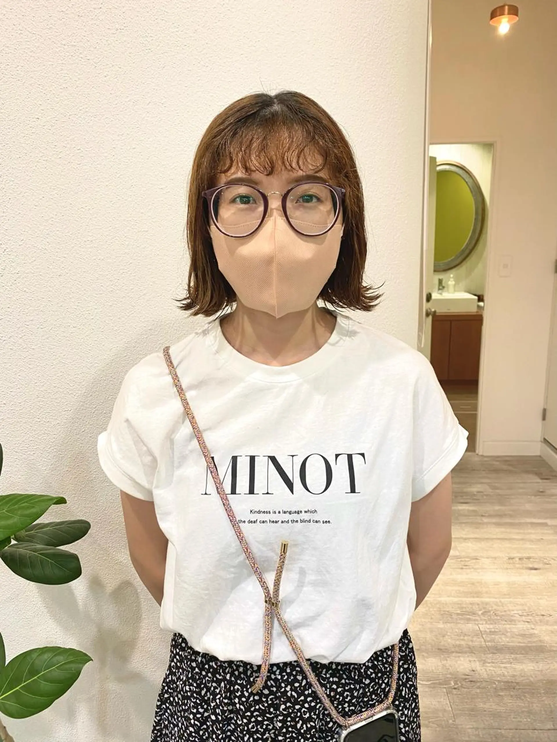 ミディアム パーマ ミディアムパーマ カット パーマ トリートメント 店長　ショート& パーマ　坂本のヘアスタイル