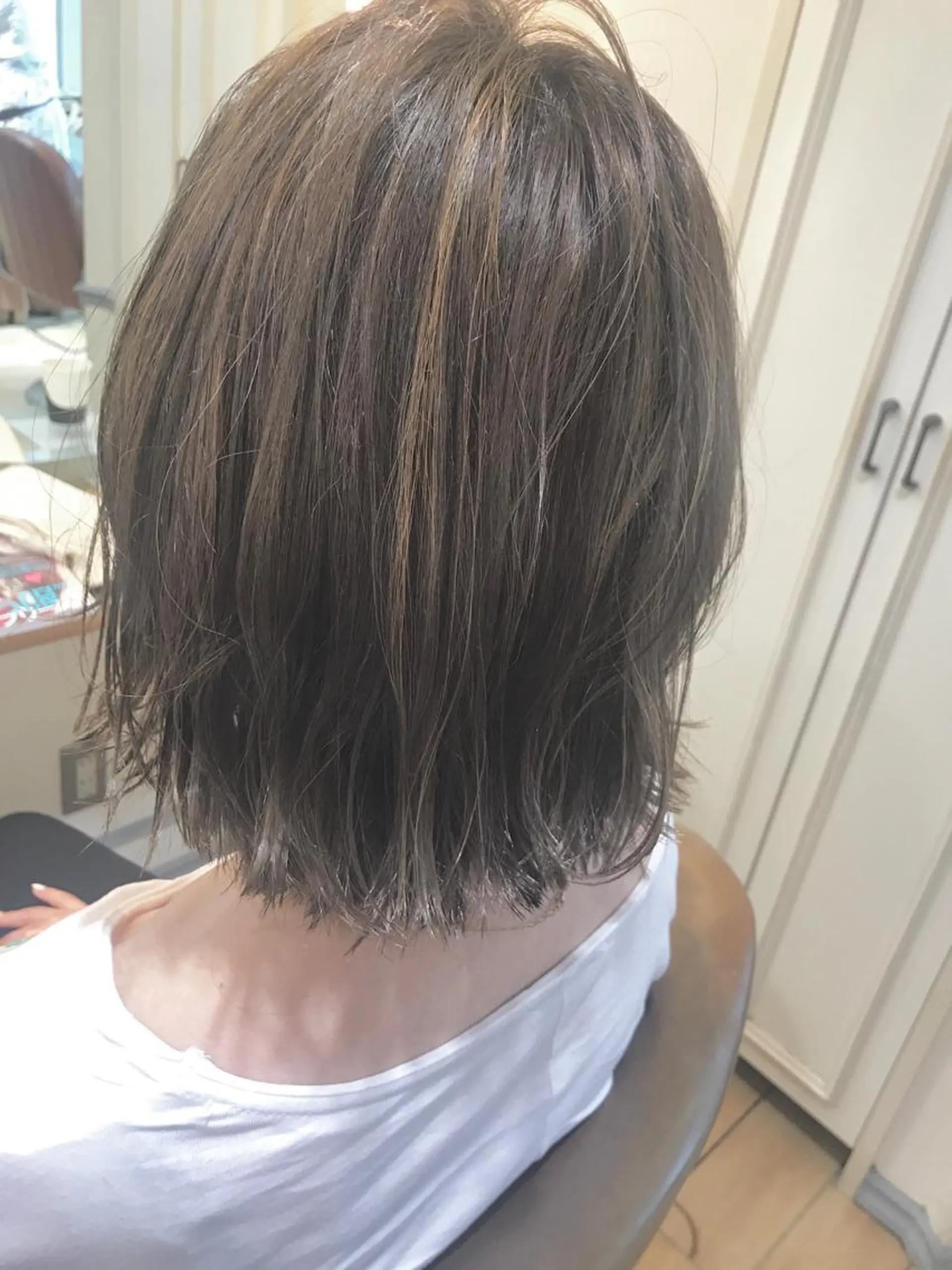 ミディアム カラー アッシュ ハイライトカラー ハイライト パーマ×ウルフカット koya☆のヘアスタイル
