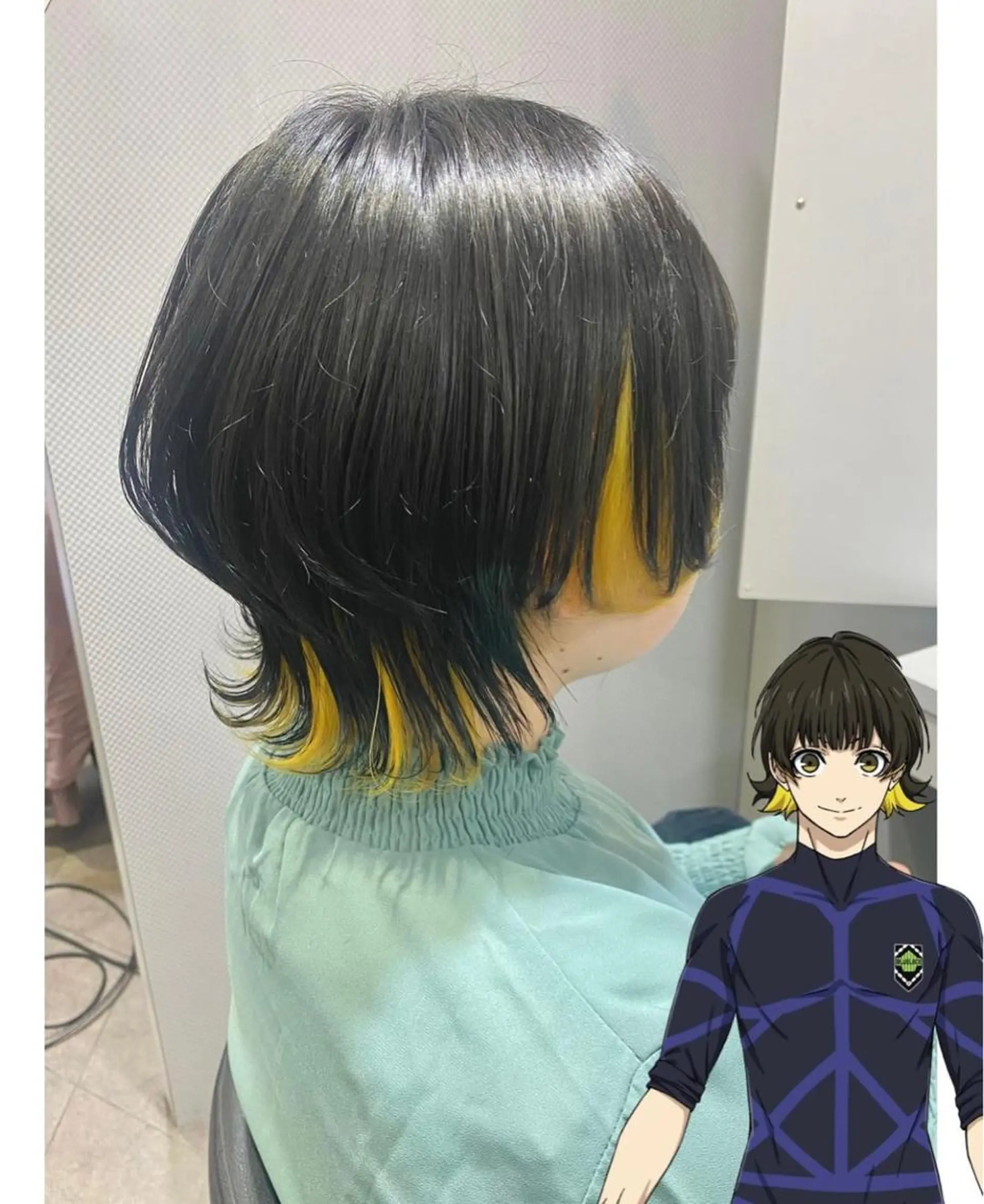 ショート カラー ブルーカラー イエローカラー ウルフカット ヘアカラー GARU-ガル-所属・TSUNO🦖 派手髪/オタク美容師のヘアスタイル