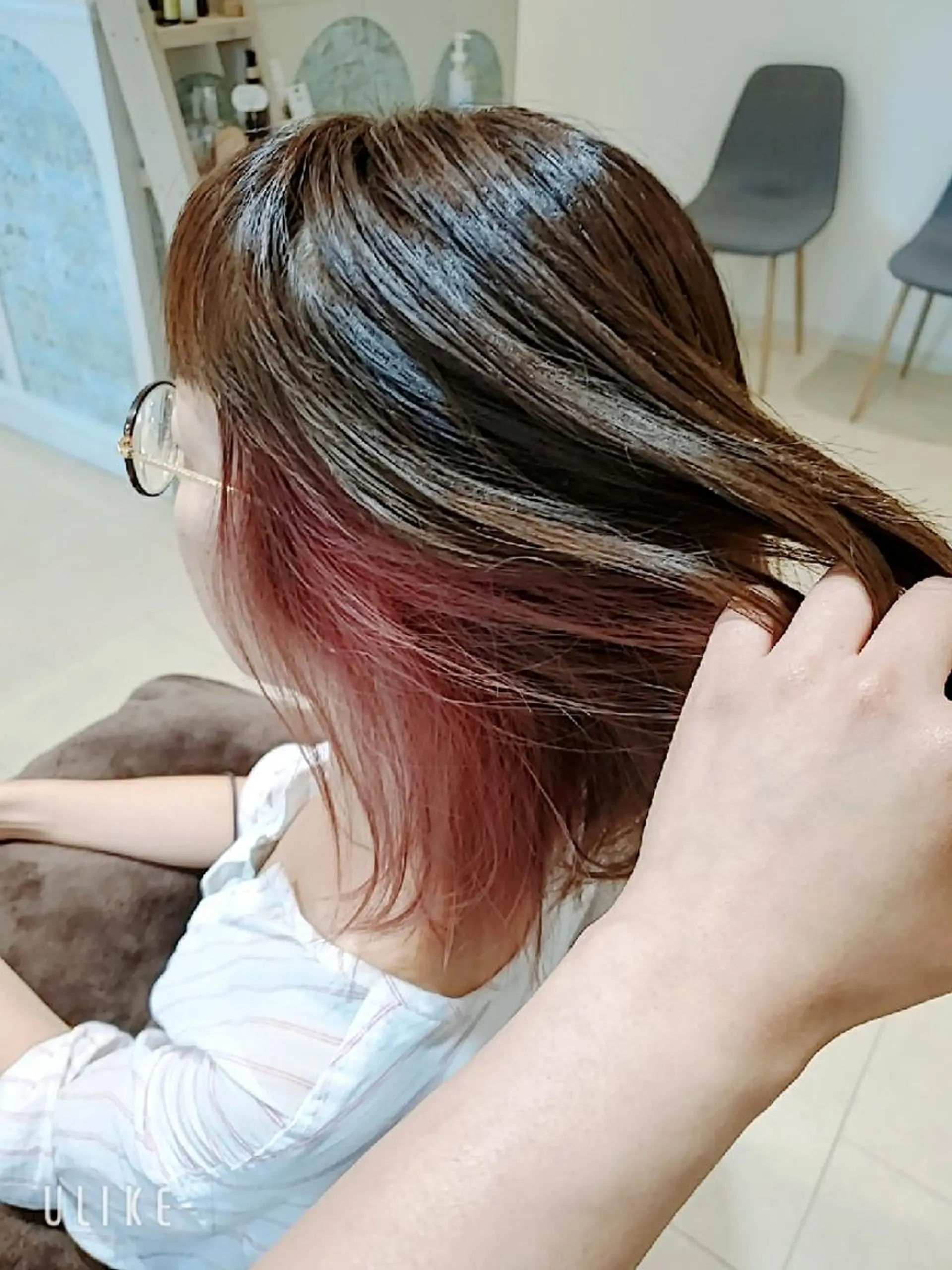 ショート カラー インナーカラー ピンクカラー 💎カラー特化💎 長嶺文江💎のヘアスタイル