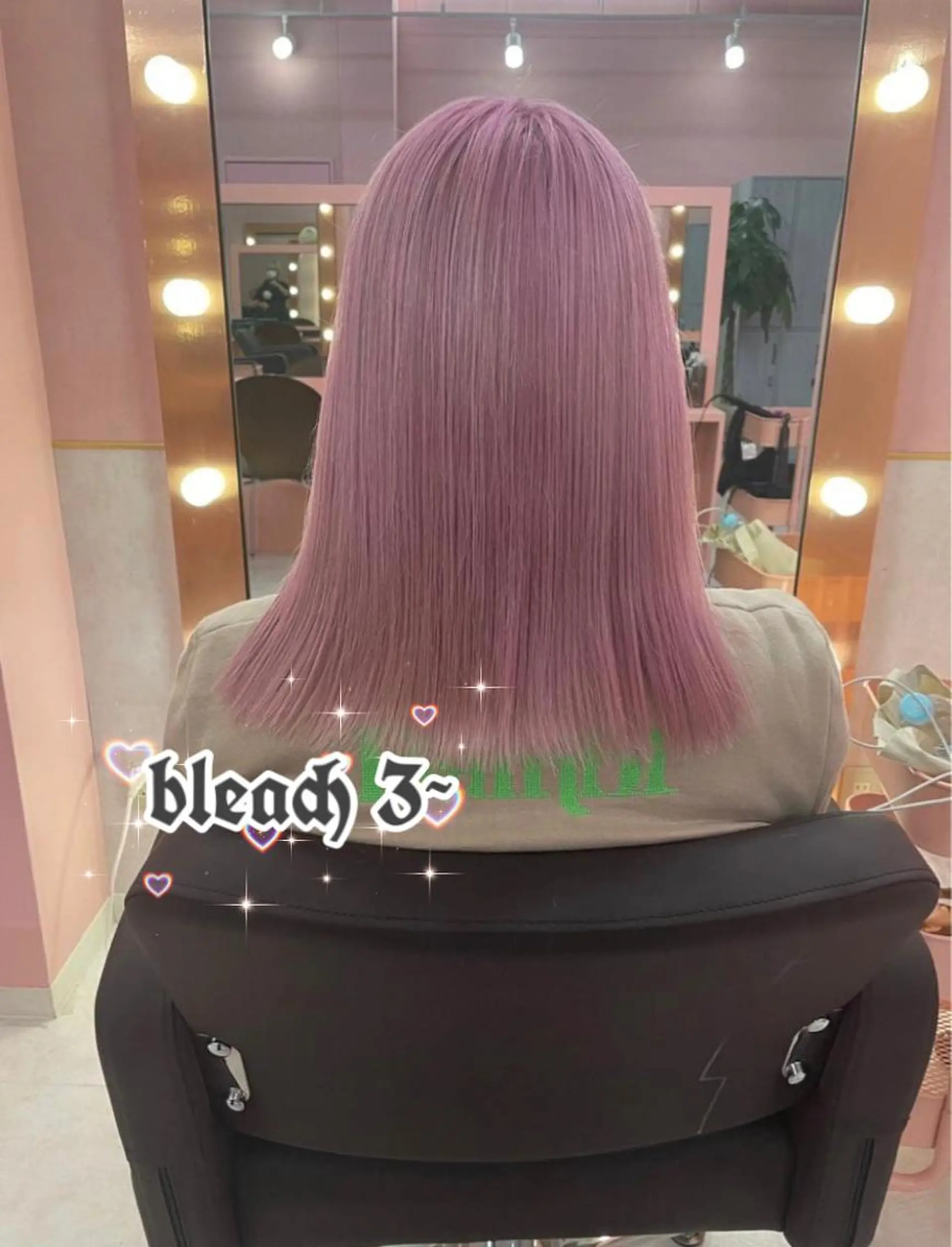 ミディアム ヘアカラー トリートメント ヘアセット ハイトーン×エクステ 💞くるみのヘアスタイル