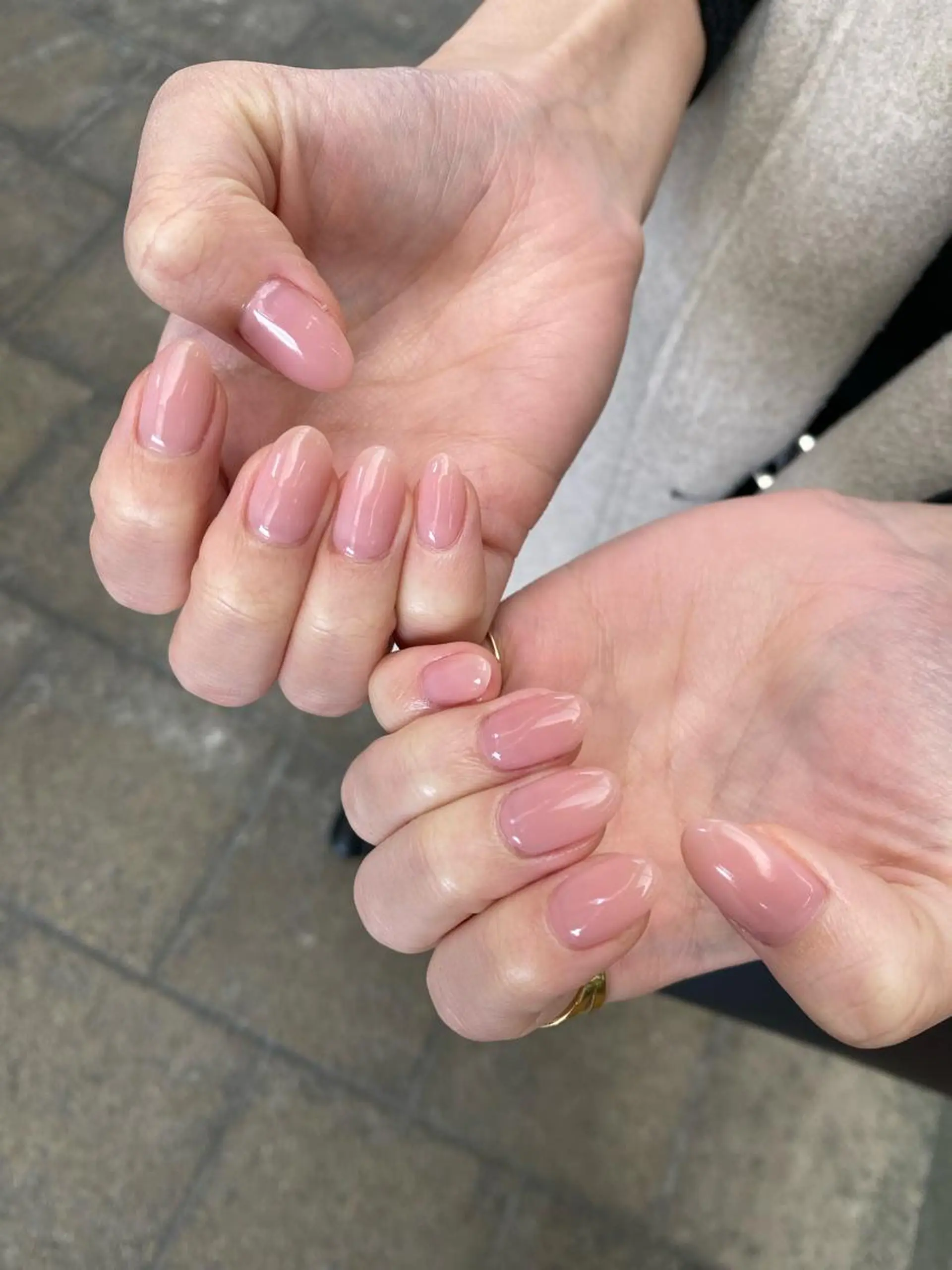 ネイル 氷ネイル・うるうるネイル ピンク ピンクベージュ 春ネイル ハンドネイル フットネイル nail salon  ∞ mikanal ∞所属・nailsalon ∞ ﾐｶﾅﾙ ∞のネイルデザイン