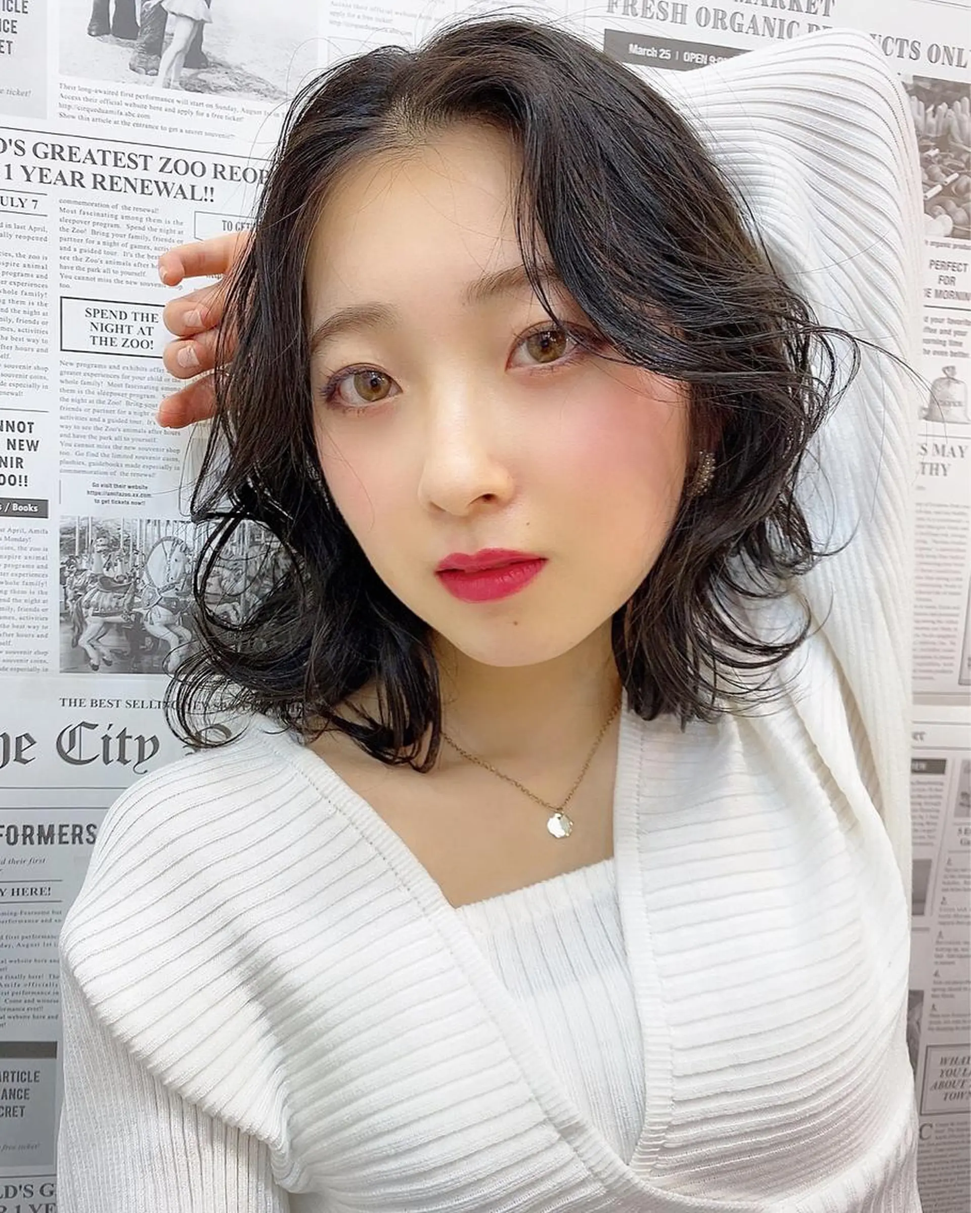 ミディアム ヘアアレンジ 志賀 あずみのヘアスタイル