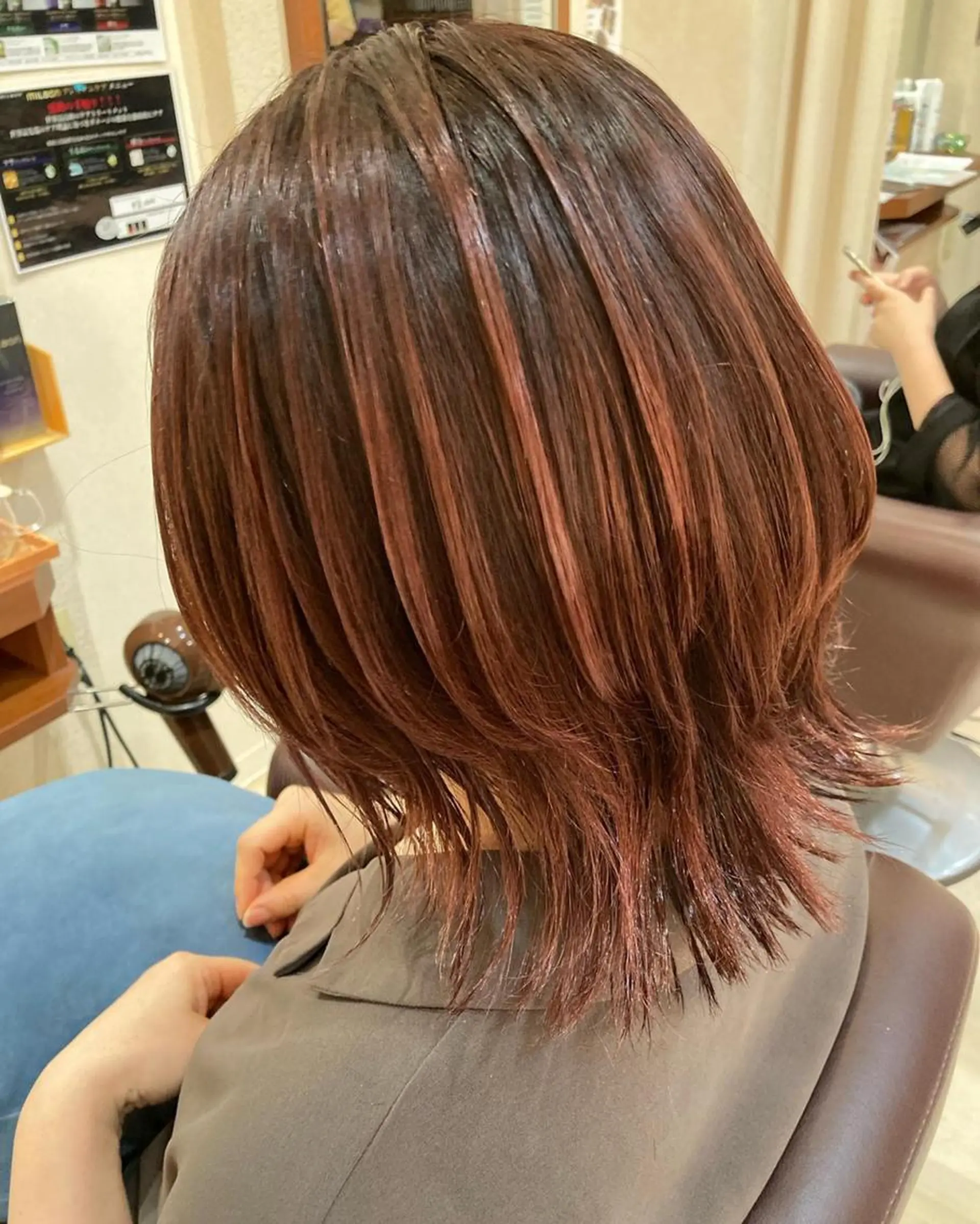 カラー ブリーチ ブリーチなしカラー レッドカラー 髪質改善/透明感 カラー/内藤有須加のヘアスタイル