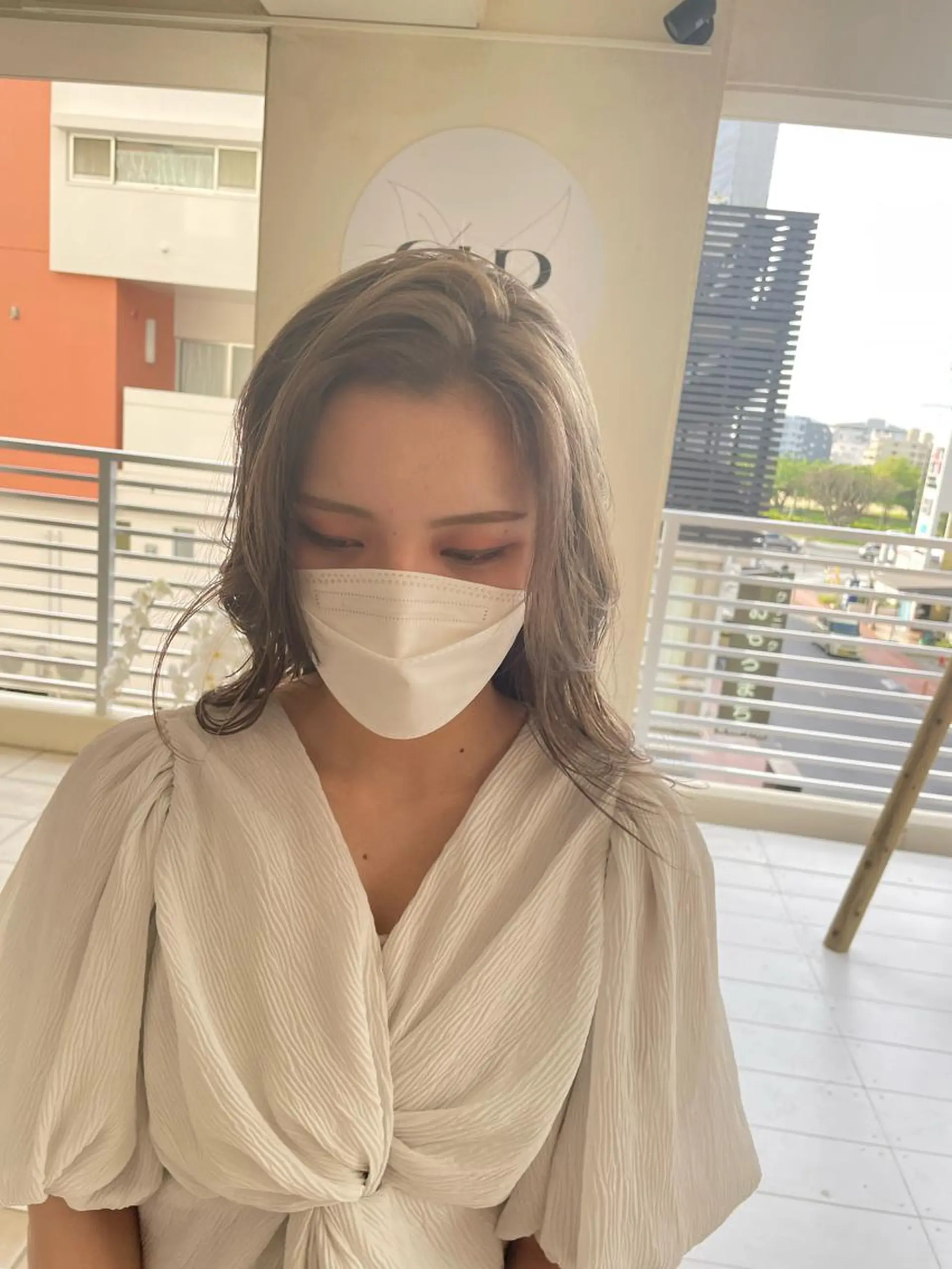 ミディアム アッシュ 韓国風カラー ボブ ハイライト 韓国風ヘア ヘアカラー and K所属・and K 那覇小禄店のヘアスタイル