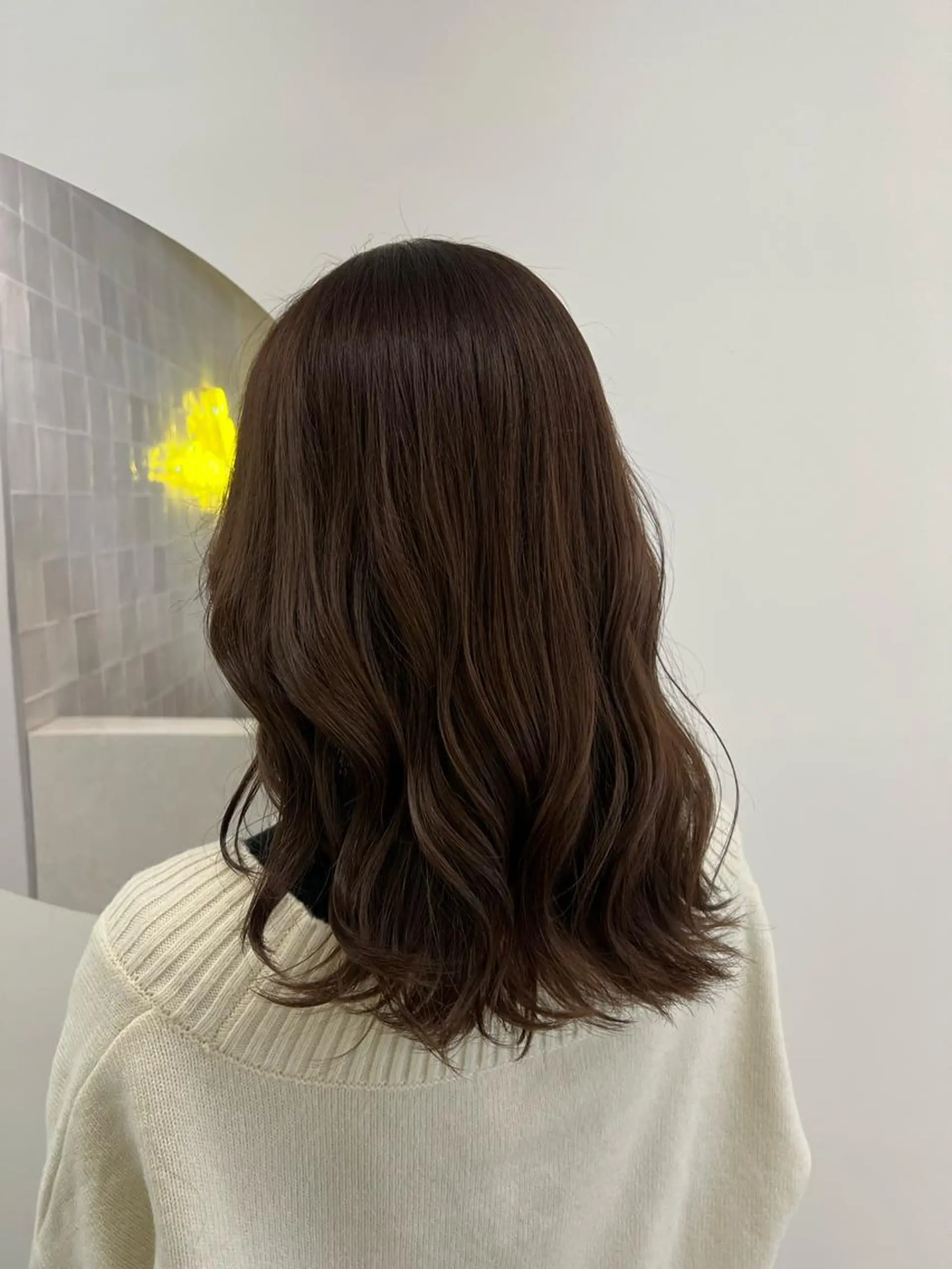 セミロング カラー ブラウンカラー ショコラブラウン カット ヘアカラー 韓国ヘア☁️ mitsukiのヘアスタイル