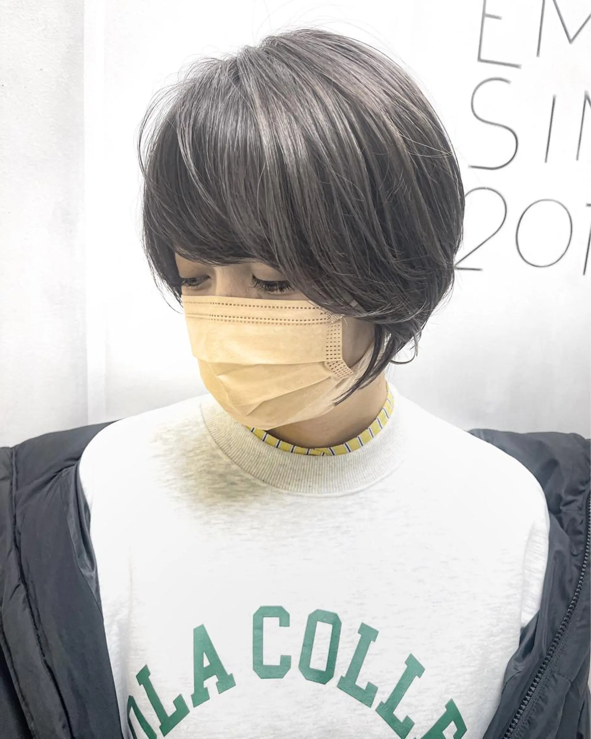 ショート カラー ショートボブ アディクシーカラー ブリーチ ケアブリーチ ダブルカラー OAK溝の口 𖠋SHINYAのヘアスタイル