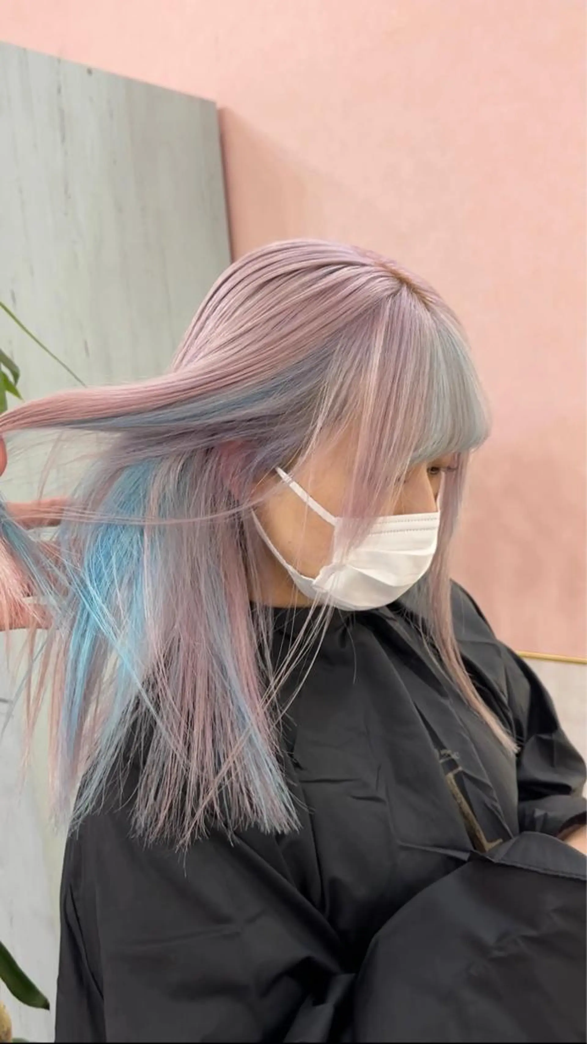 ロング カラー デザインカラー ピンクカラー ホワイトピンク ヘアカラー 🪞ダメージレス艶 🪞れいのヘアスタイル