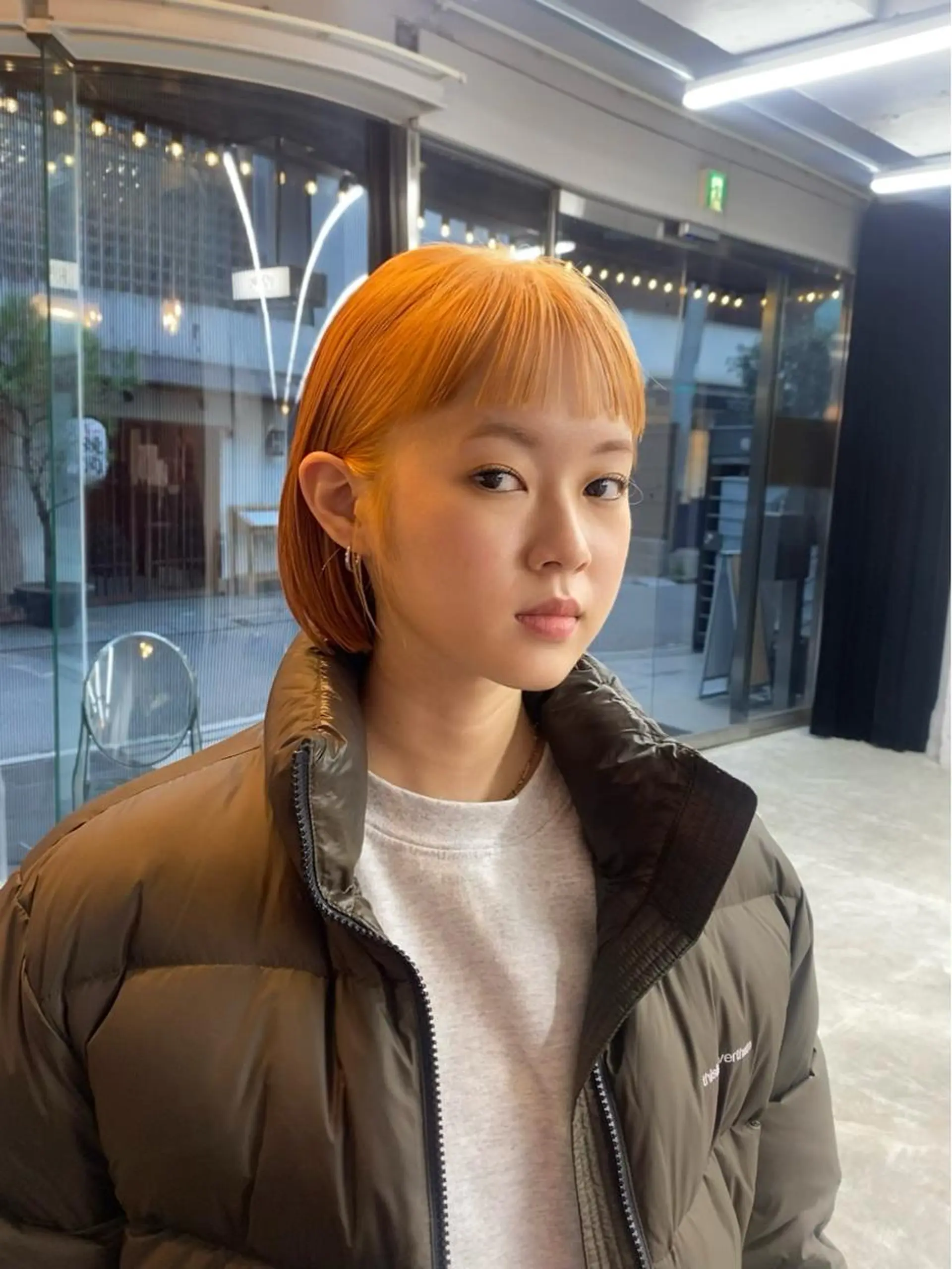 ミディアム カラー ベージュカラー オレンジ オレンジベージュ ボブ Teal所属・大石 沙季のヘアスタイル