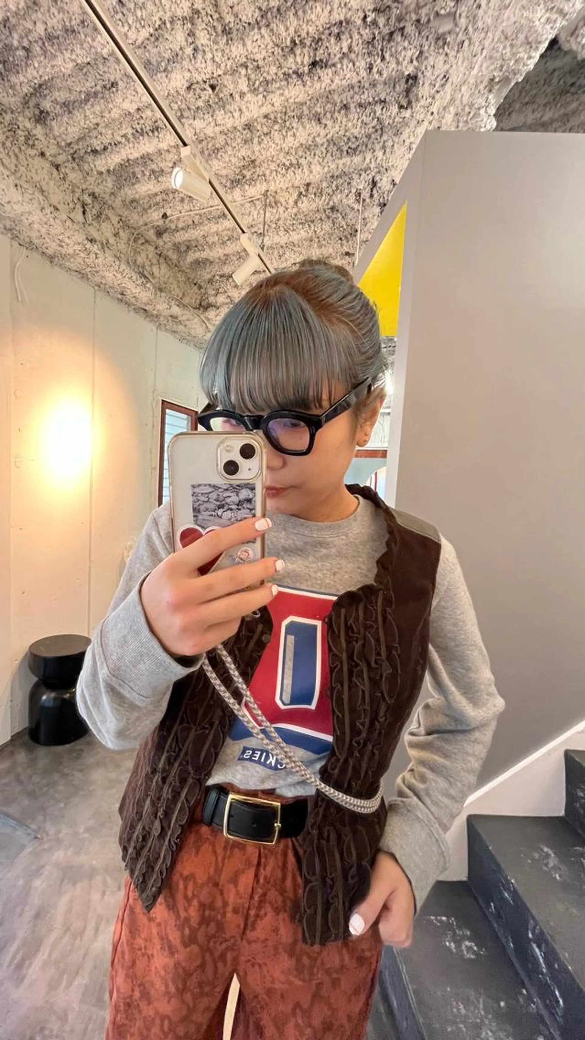 セミロング カラー デザインカラー 原宿/キシタのヘアスタイル