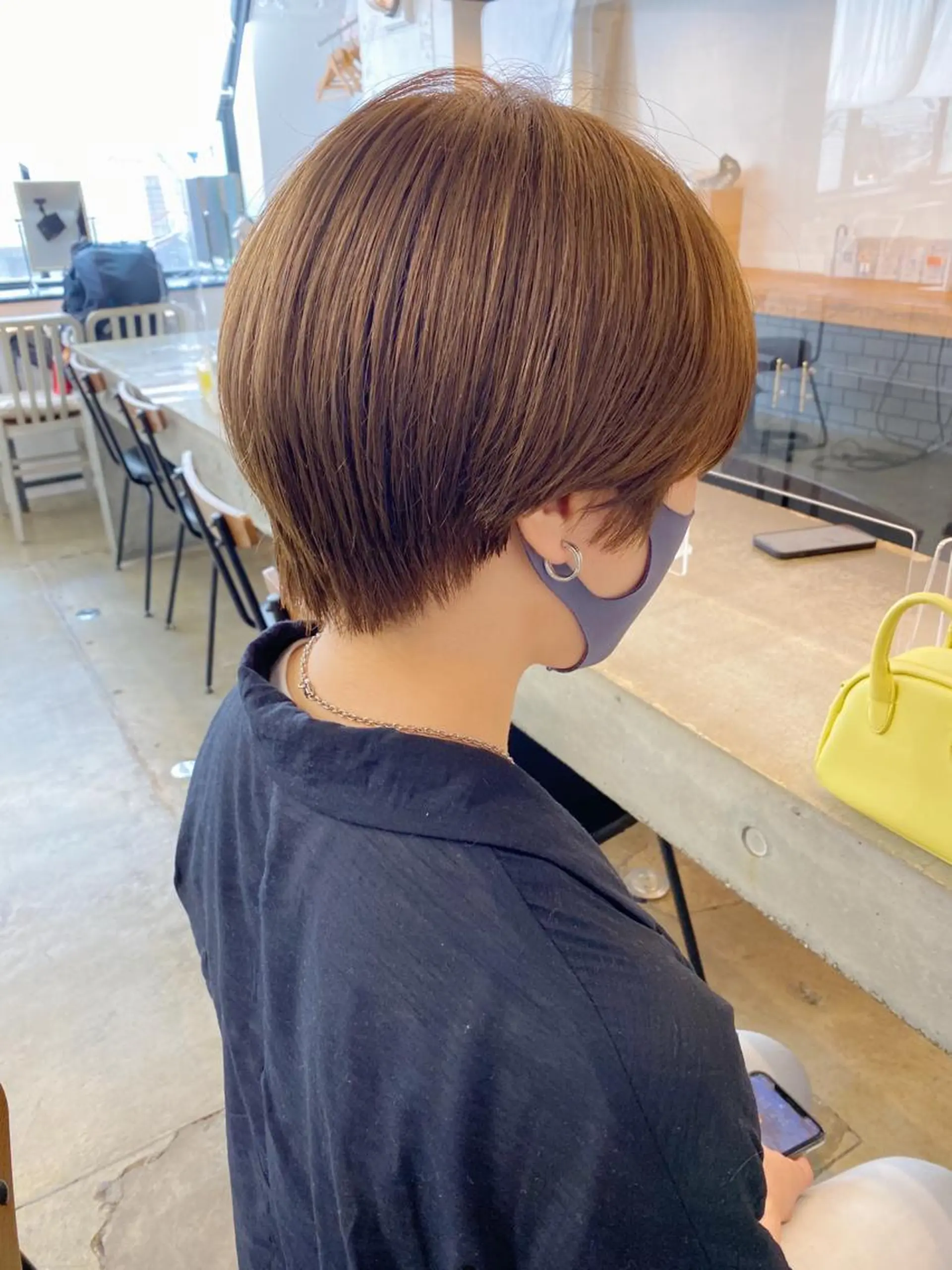ショート カラー salowin三丁目所属・🟩ベージュ/ショー ト/ボブ🟩タカモリのヘアスタイル