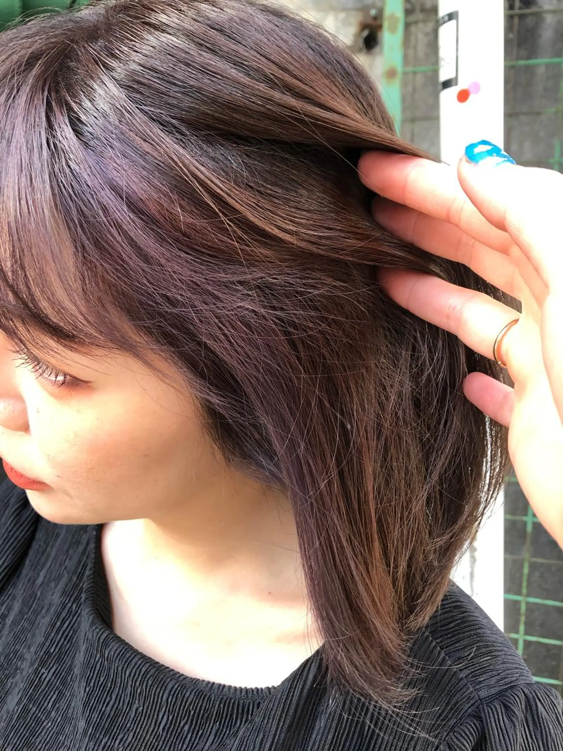 ミディアム パープルカラー ルシードスタイルクリザンテーム所属・メンズパーマ、カラー 大募集村上莉奈のヘアスタイル
