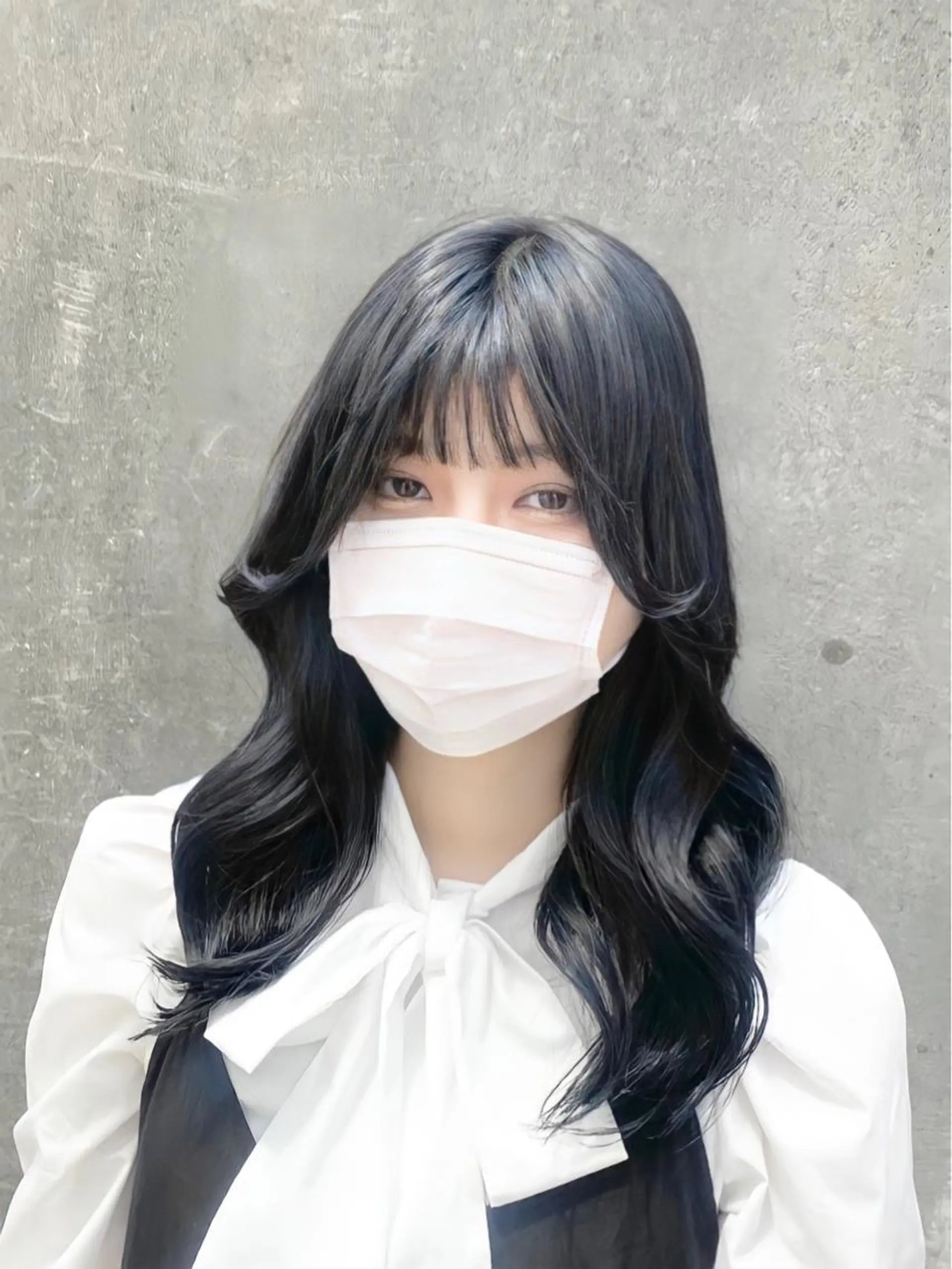 ロング 韓国風ヘア サイドバング motel所属・モデルや芸能人も通う ✨マンツーマンサロンのヘアスタイル