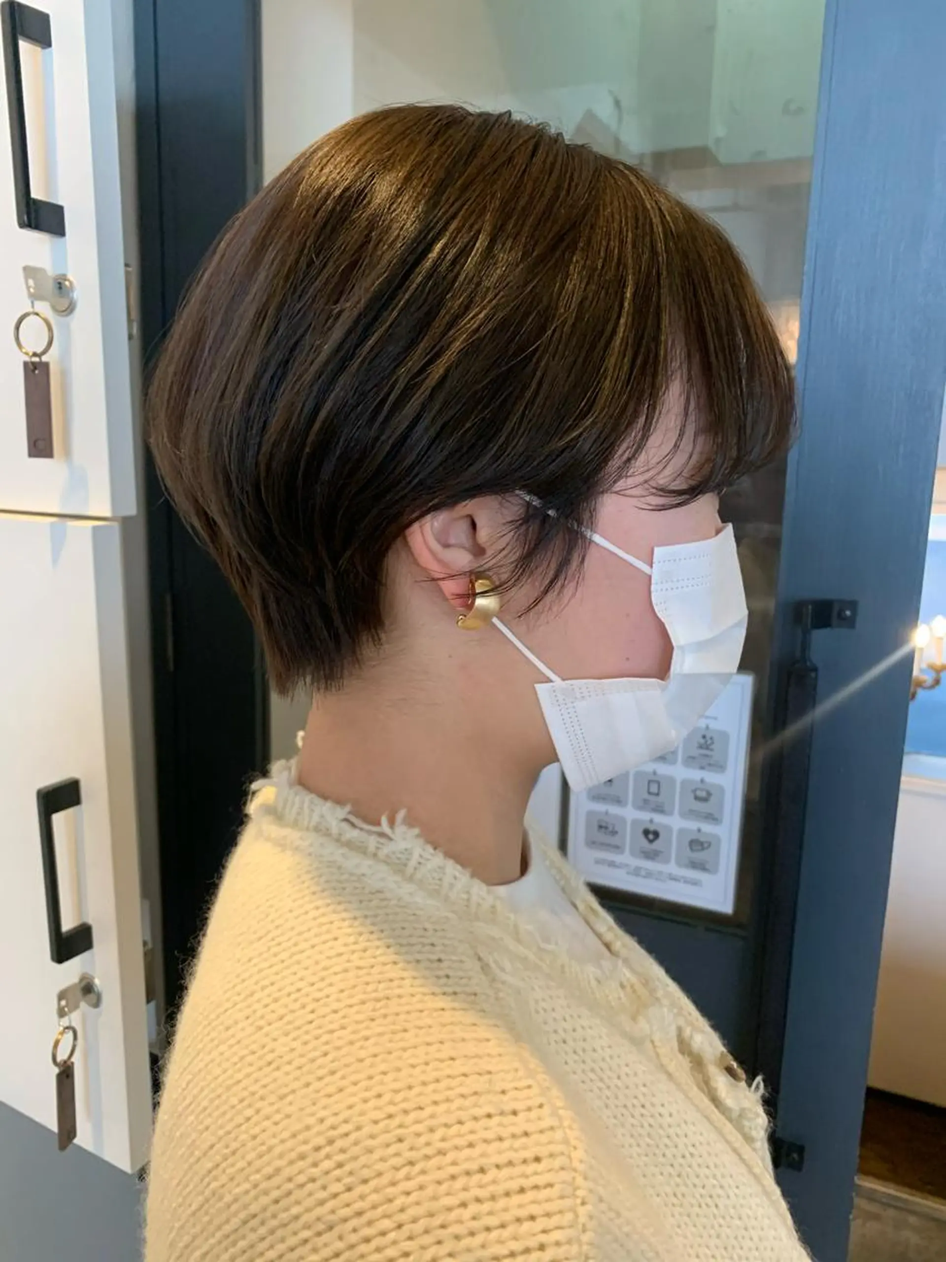 ショート カラー パーマ ヘアアレンジ メンズ キッズ ネイル マツエク・マツパ マッシュ ハンサムショート アディクシーカラー ショートヘア ショートネイル SALOWIN梅田茶屋町店所属・ウルフレイヤーカット /チヒロのヘアスタイル