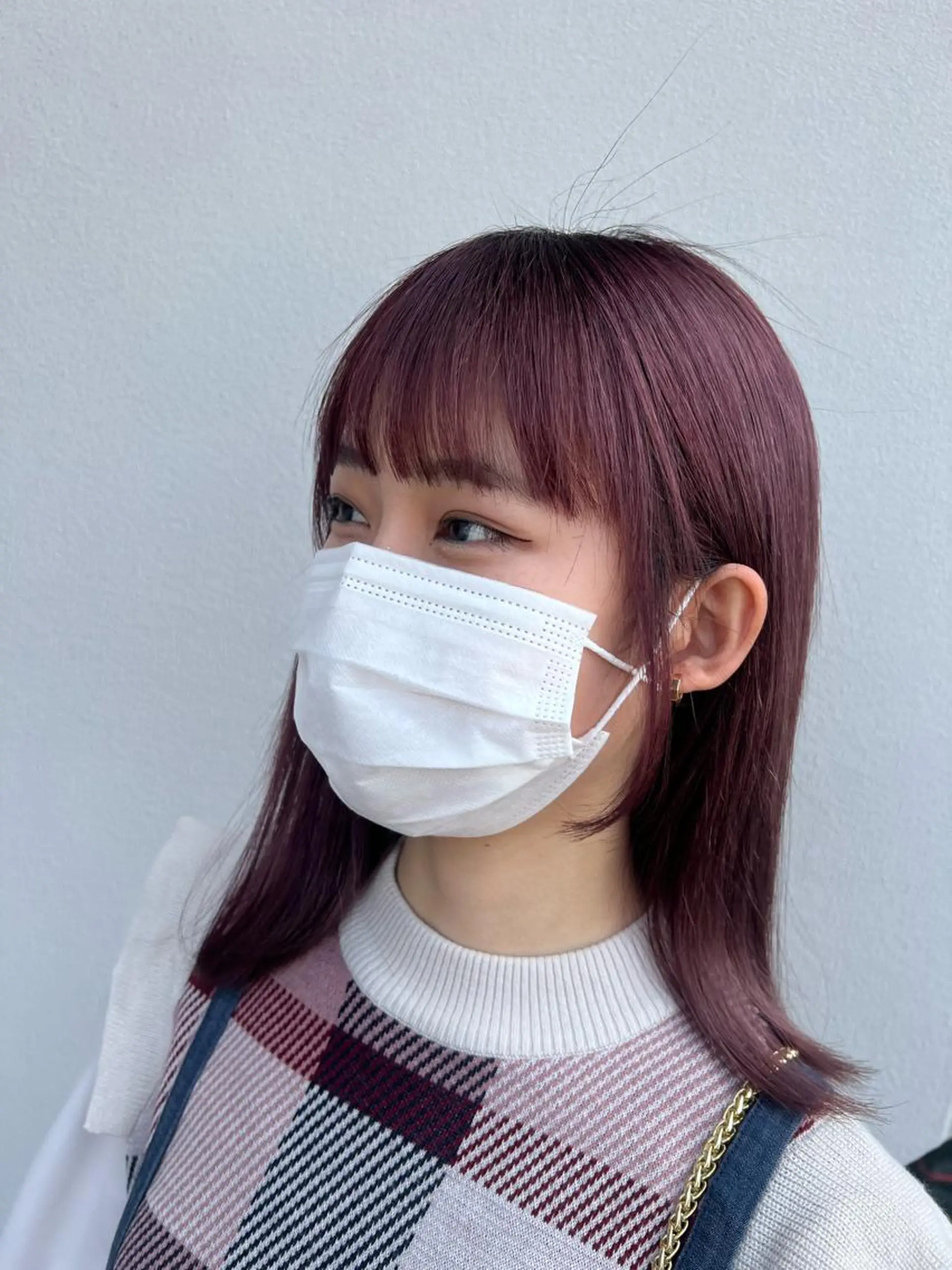 ミディアム カラー ヘアアレンジ ピンクカラー カット ヘアカラー トリートメント APREKO SAYAKAのヘアスタイル