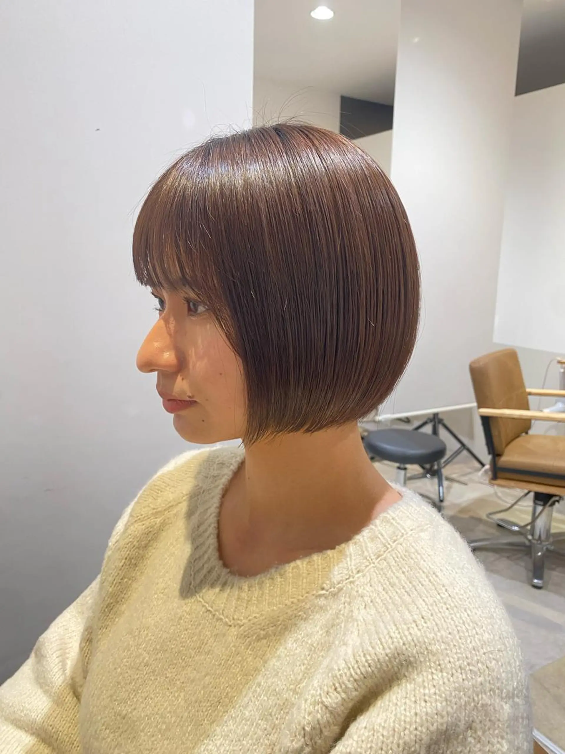 ミディアム カラー ボブ カット トリートメント クロスパーマ🥇韓国 ヘア🇰🇷濵田航希のヘアスタイル