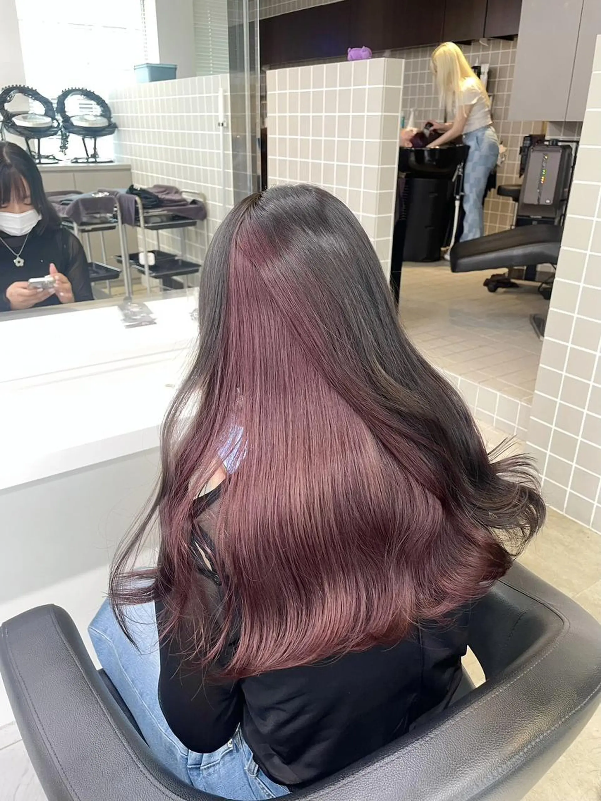 カラー ロング ハイトーンブロンド 横浜💞ミオのヘアスタイル